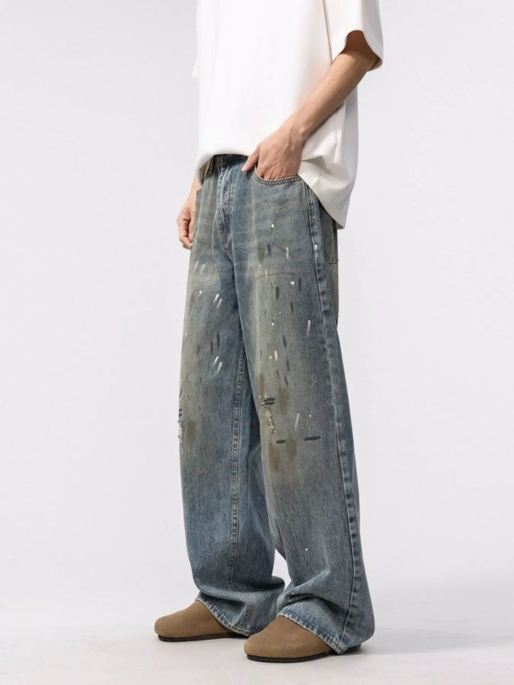 Men's Washed Loose Fit Jeans