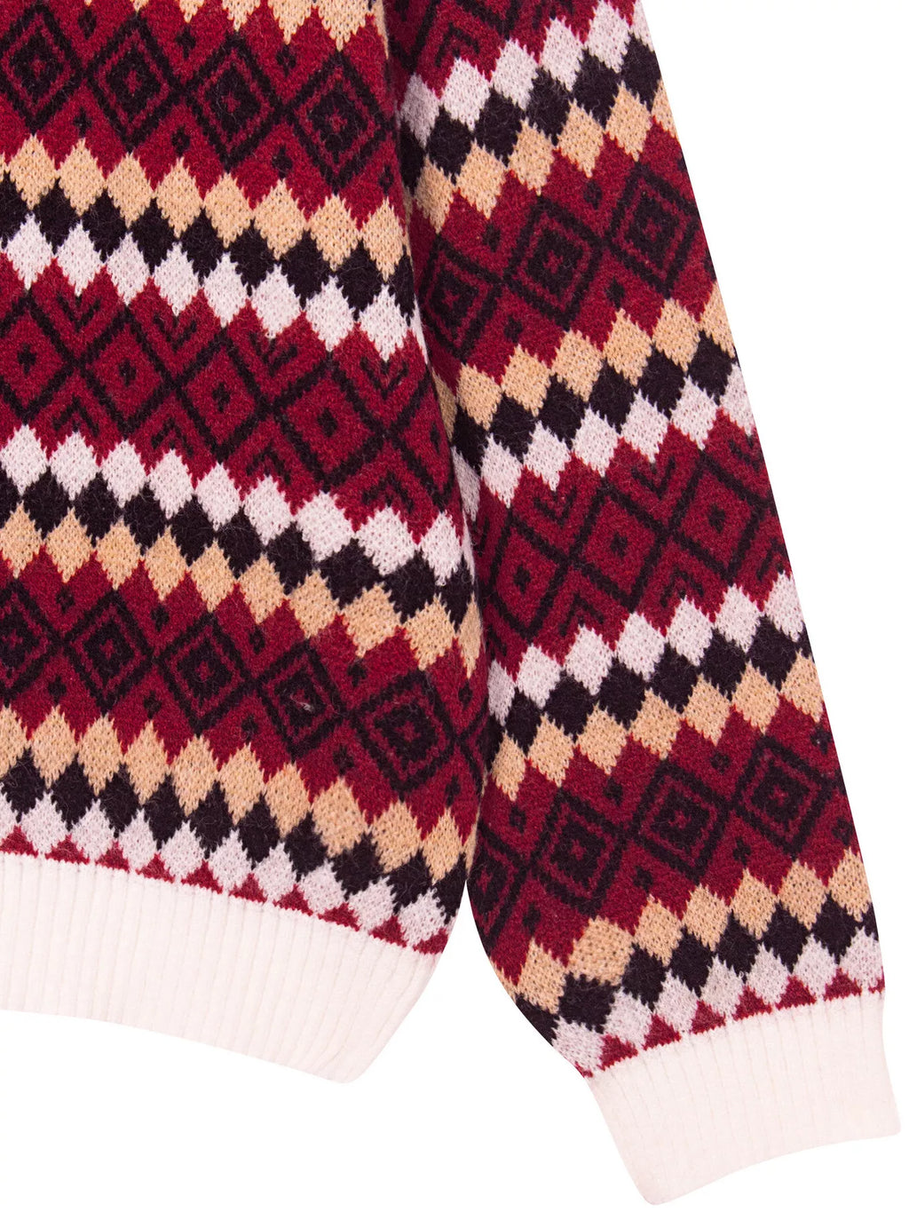 Geometric Pattern Round Neck Sweater