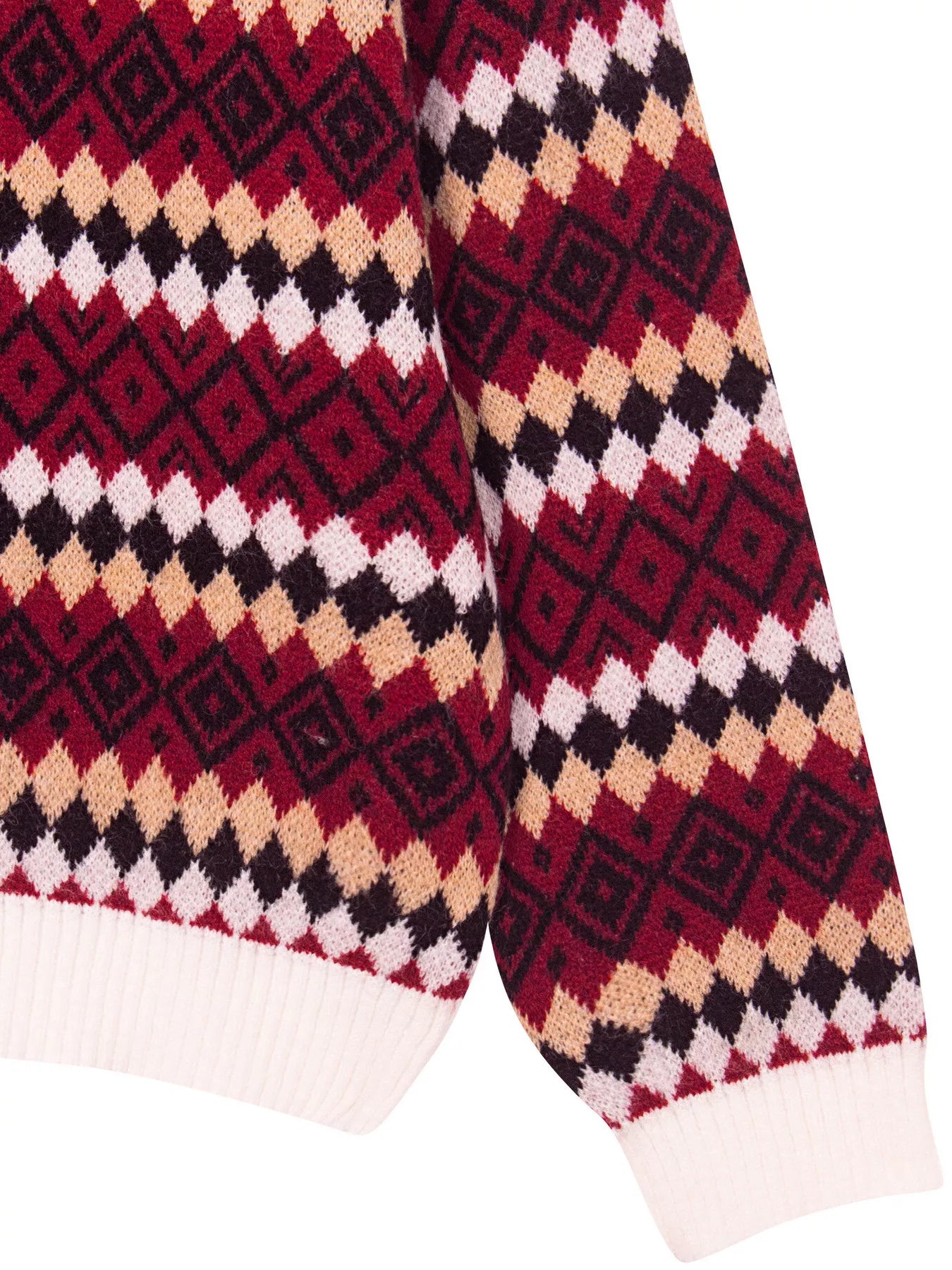 Geometric Pattern Round Neck Sweater
