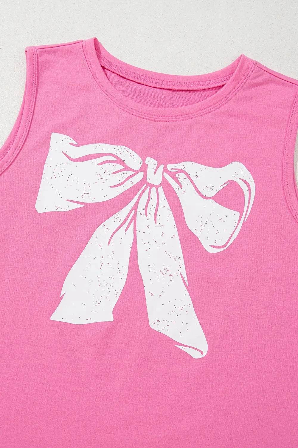 Bow Print Boxy Fit Tank Top