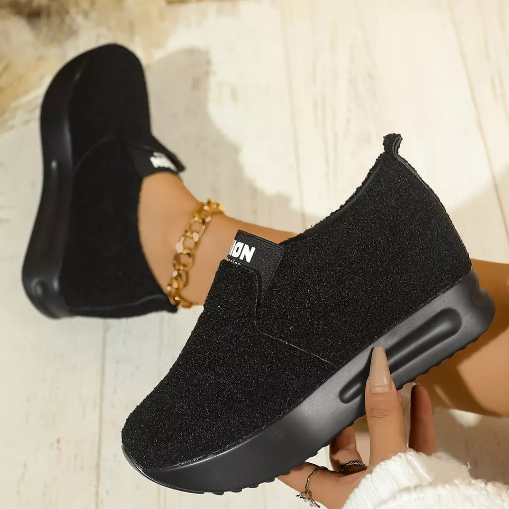 Round Toe Platform Slip-Ons