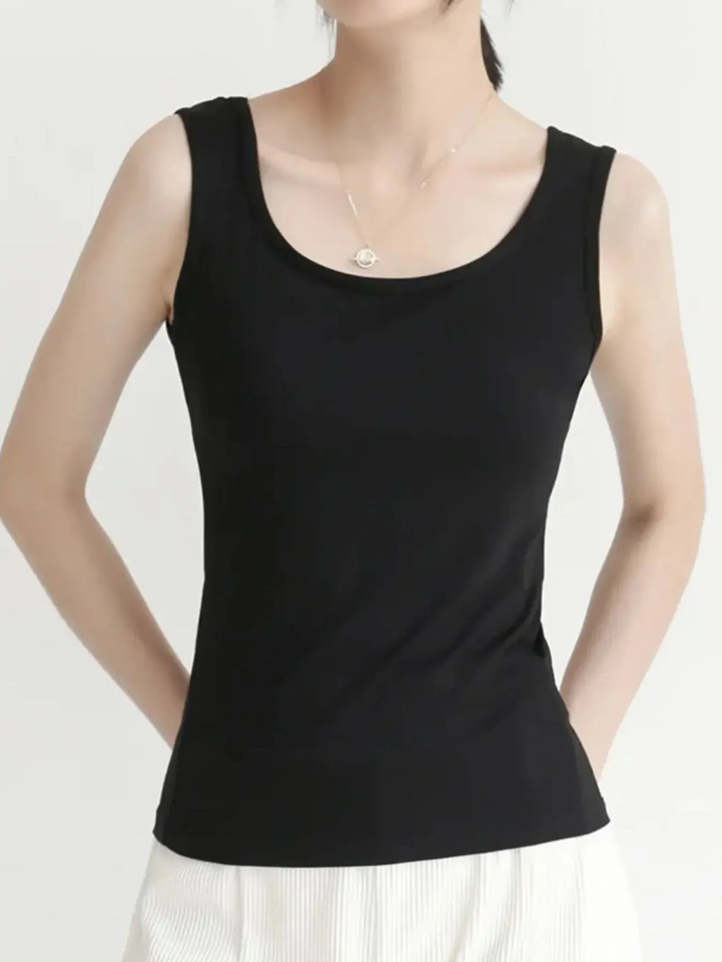 Scoop Neck Wide Strap Tank