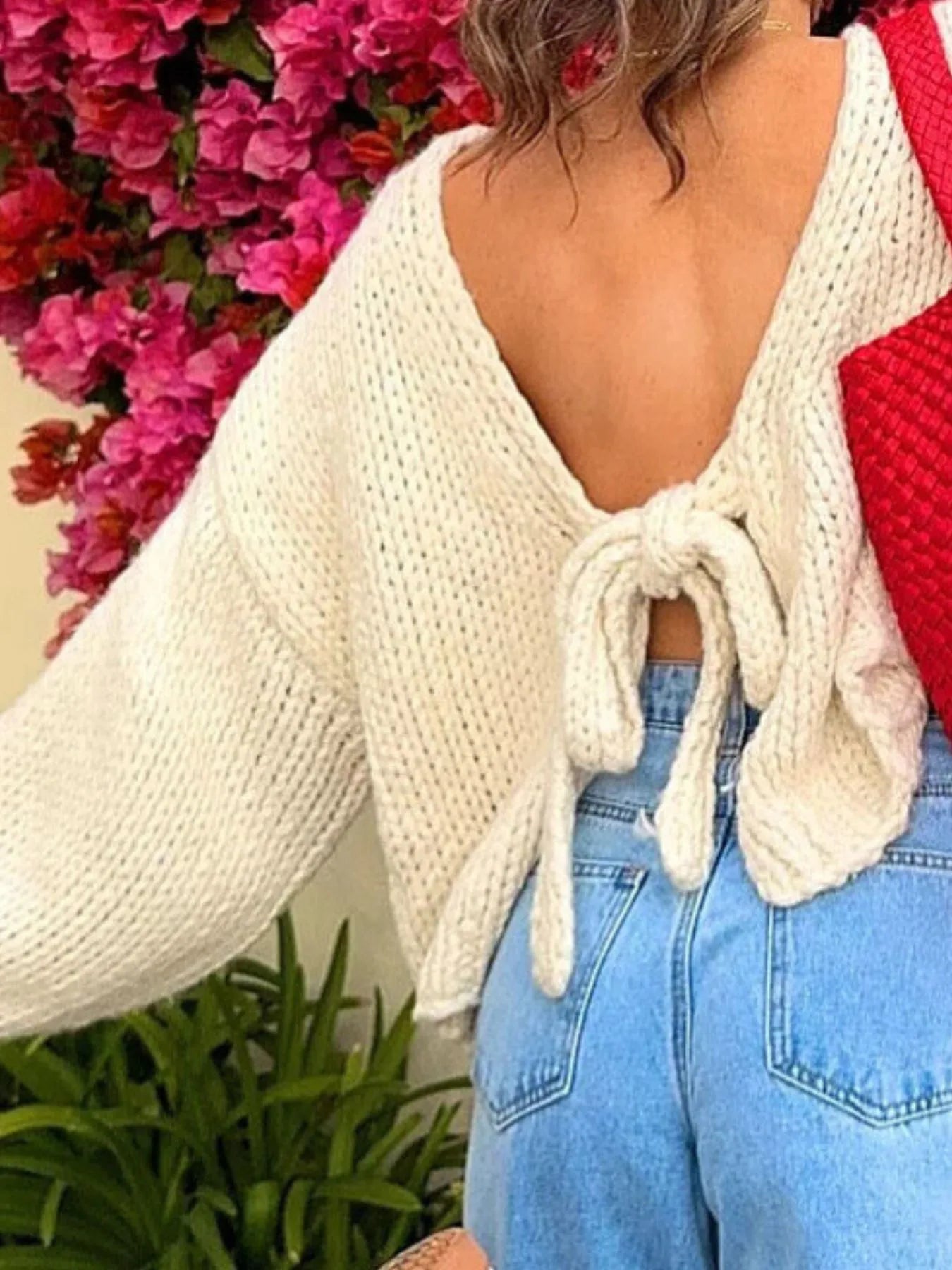 Tied Drop Shoulder Cardigan