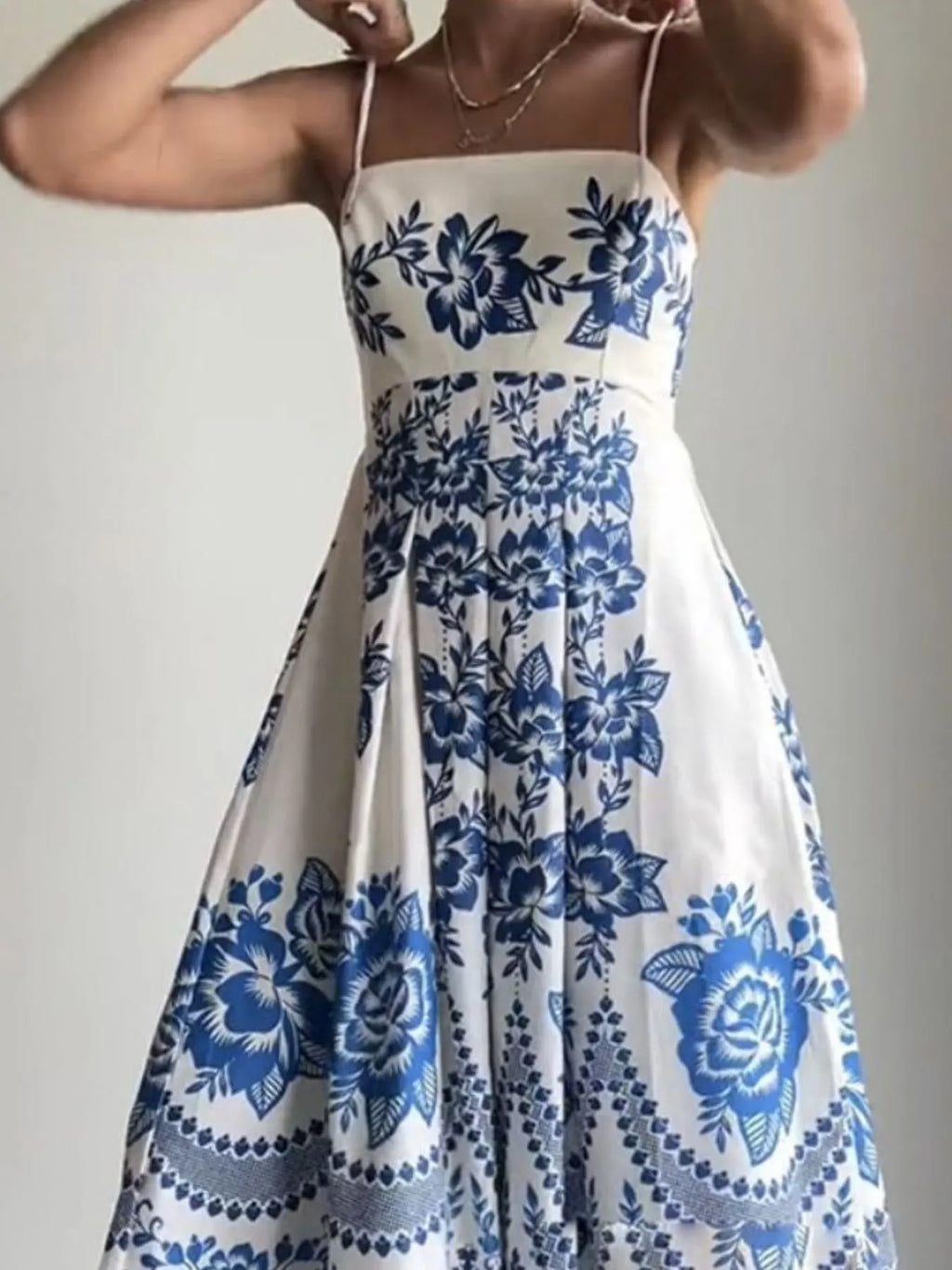 Printed Spaghetti Strap Maxi Dress