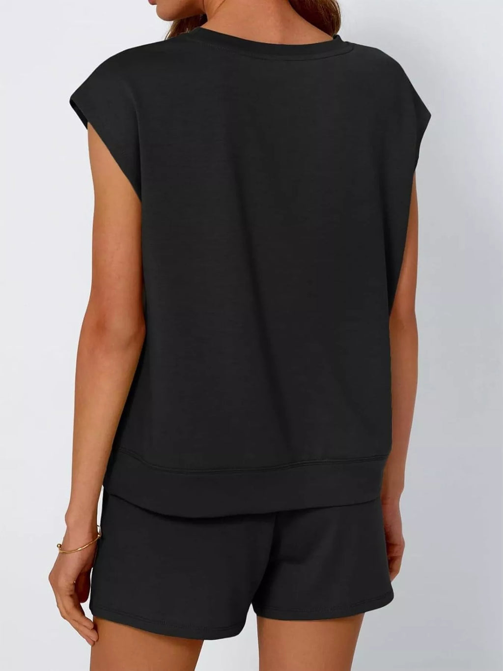 Casual Solid Color T-Shirt and Shorts Set