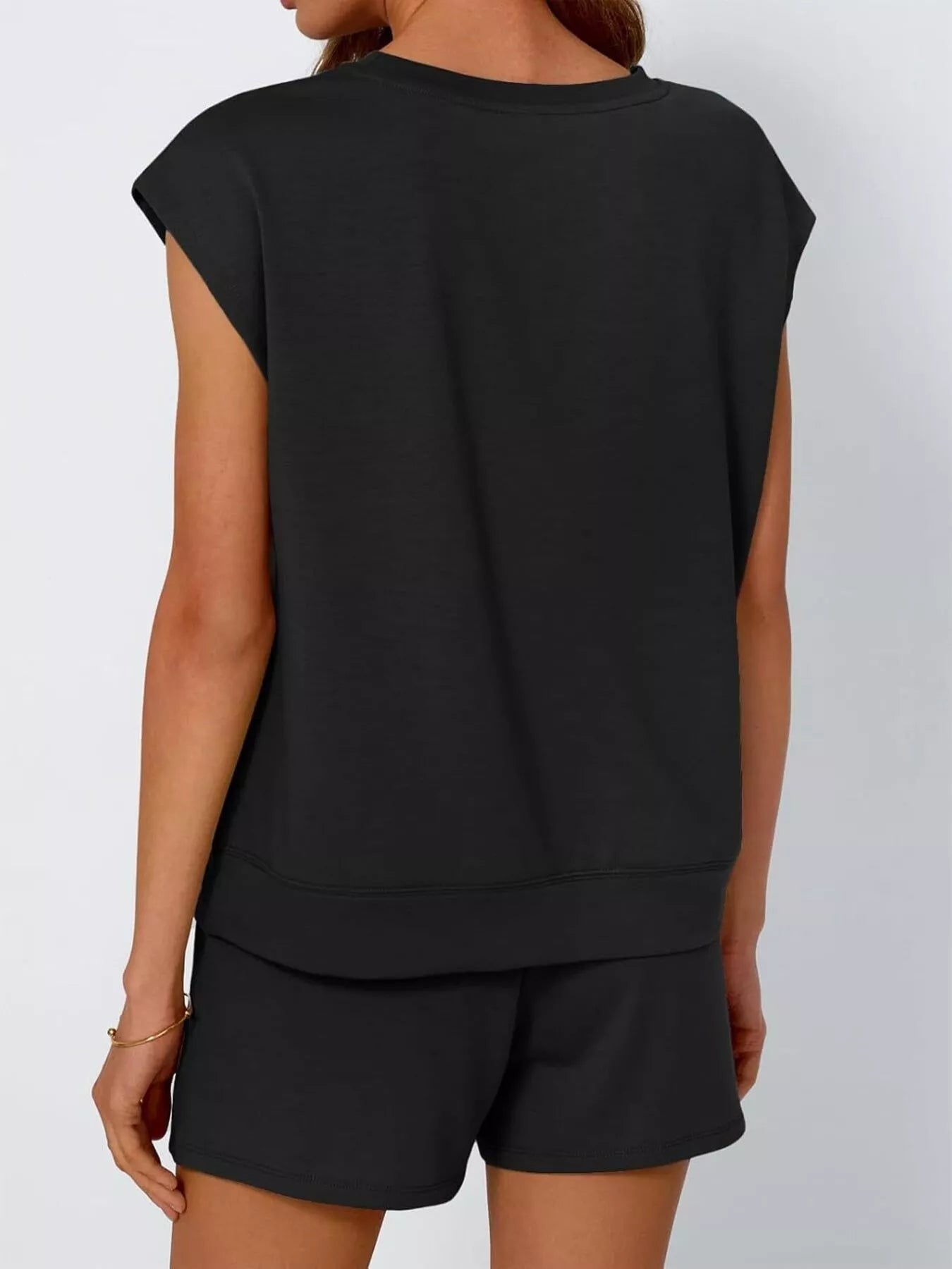 Casual Solid Color T-Shirt and Shorts Set