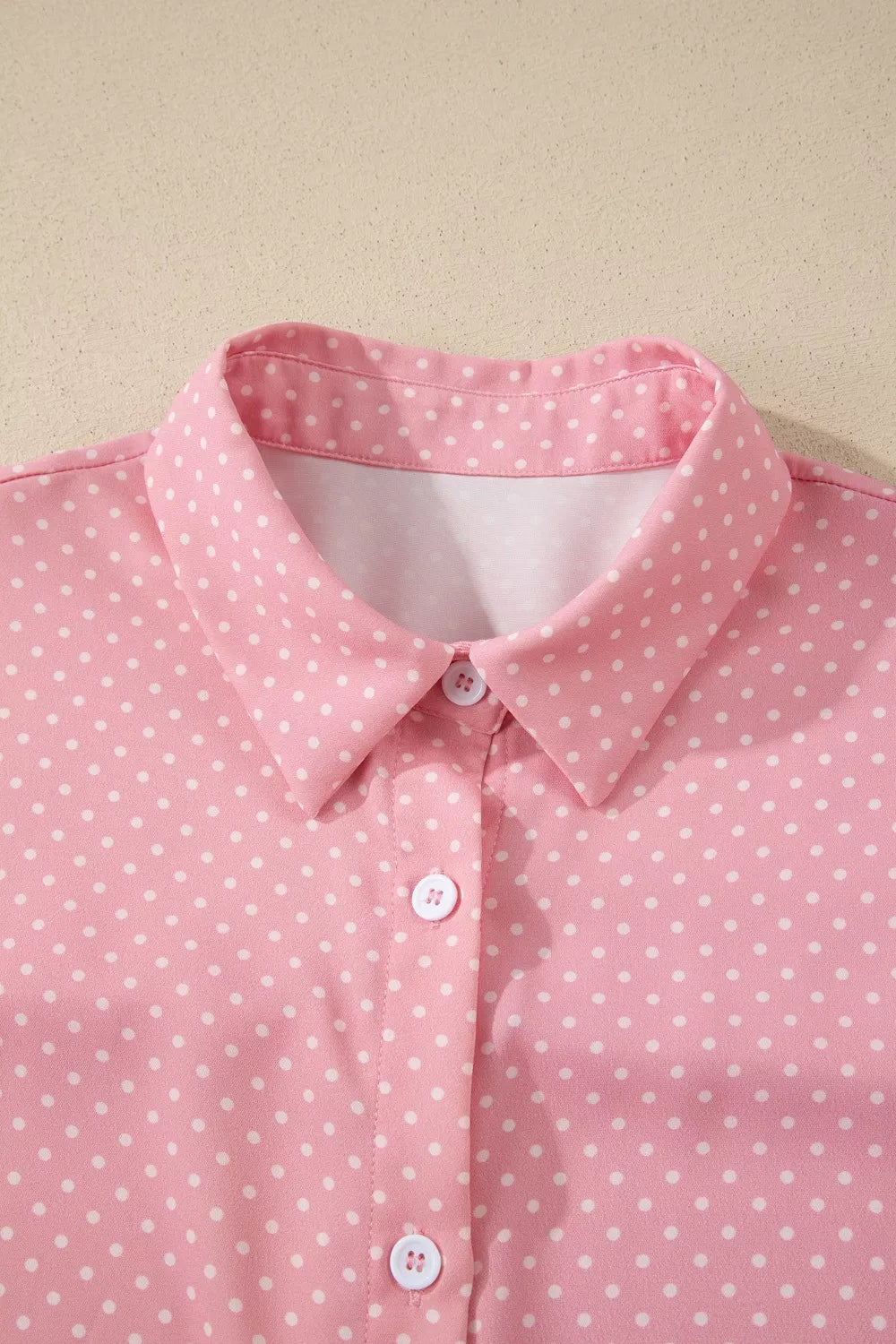 Casual Polka Dot Print Button Down Shirt