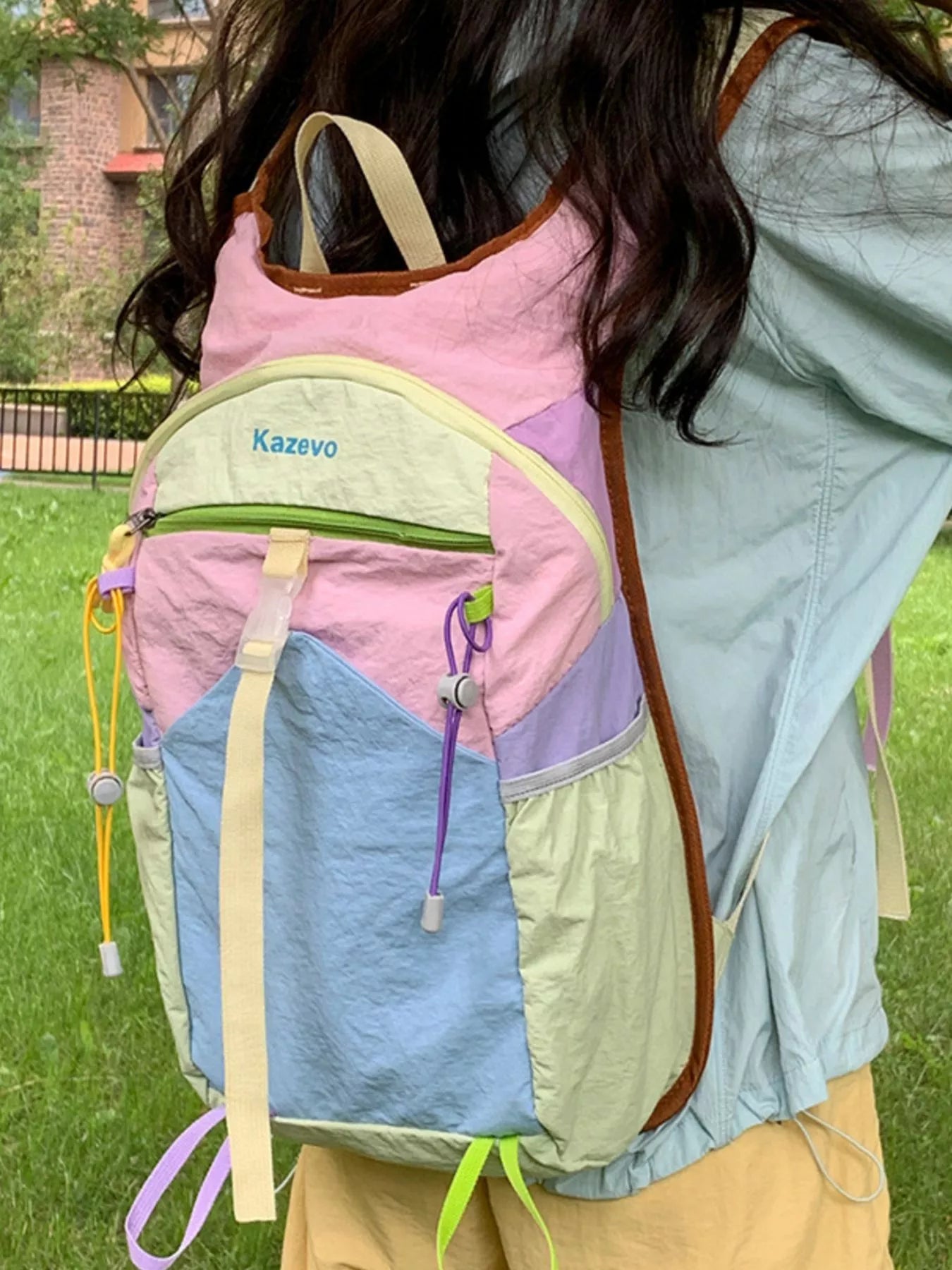 Lightweight Color Block Backpack Bag