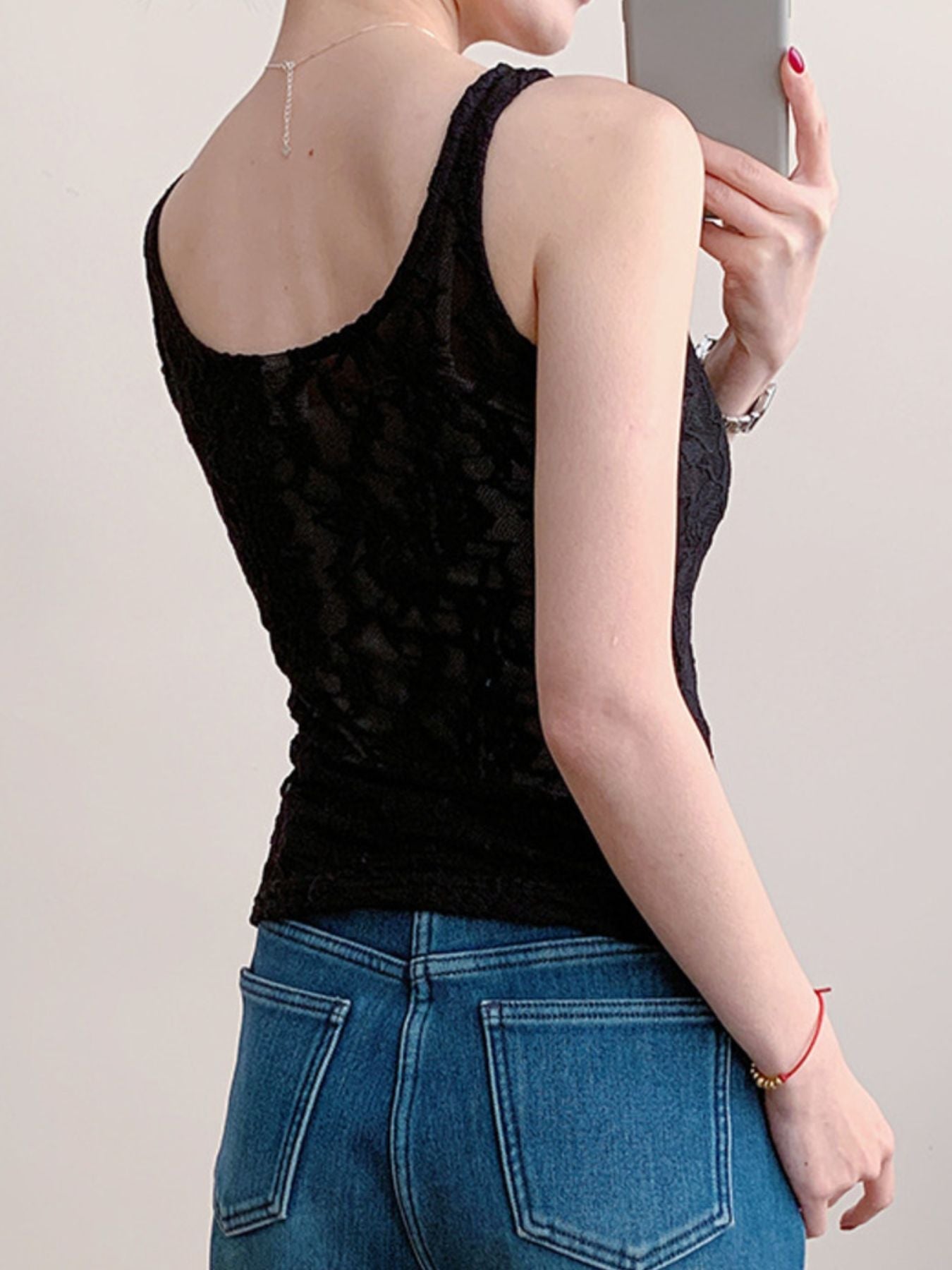 Lace Round Neck Tank