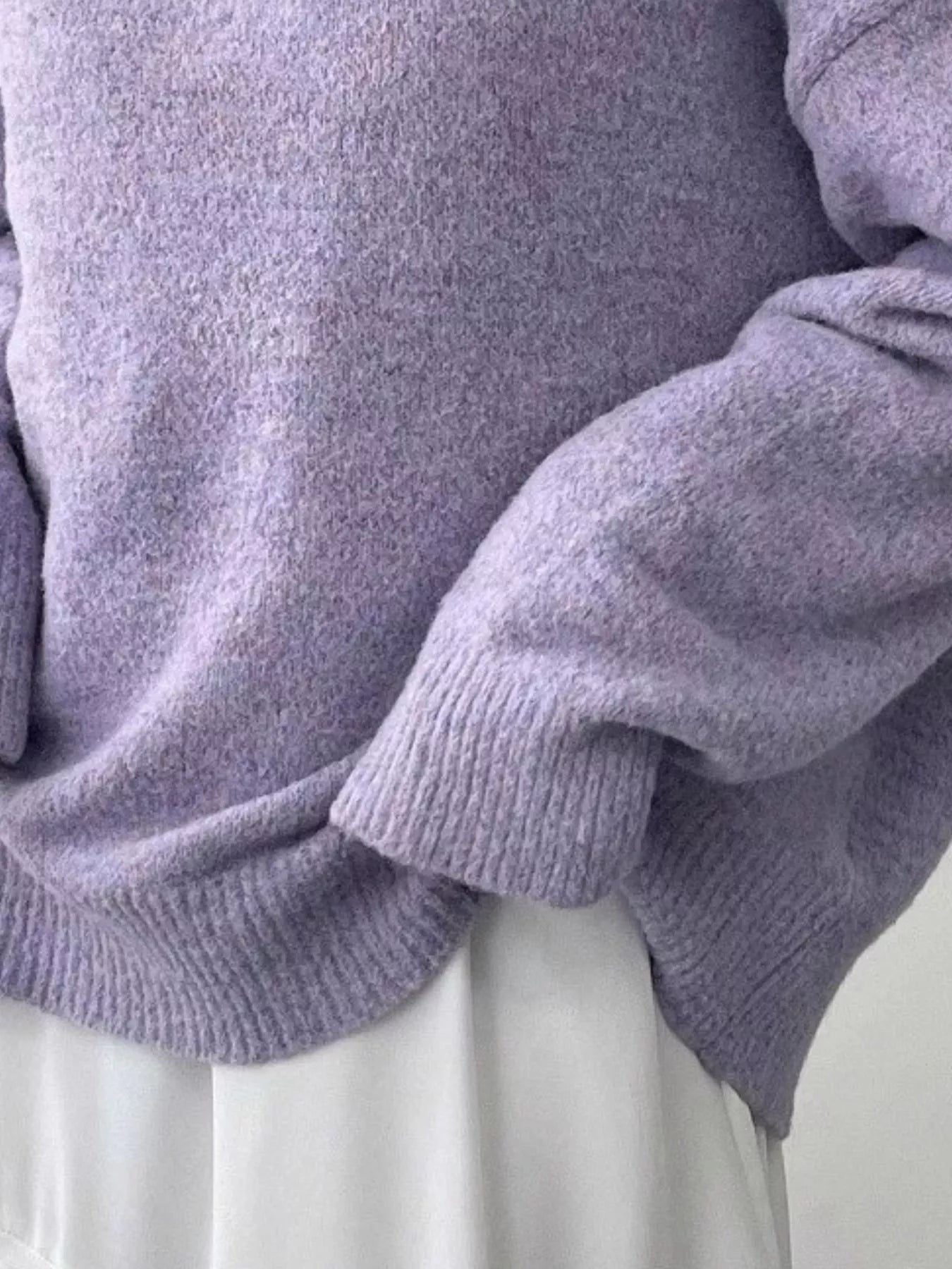Full Size Cozy Knit Round Neck Oversized Sweater Plus Size