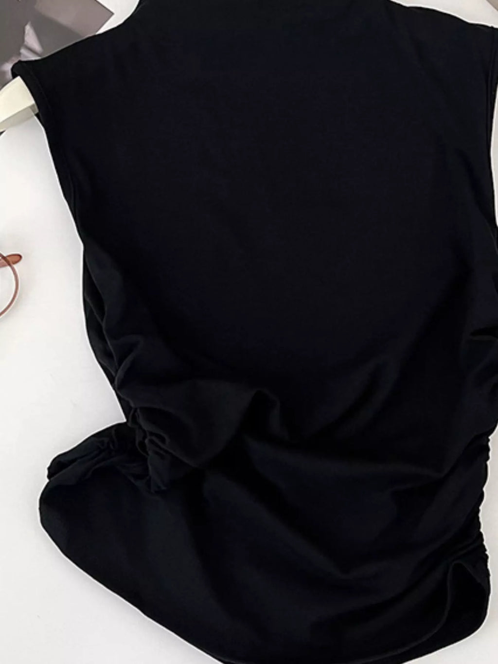 Ruched Mock Neck Tank
