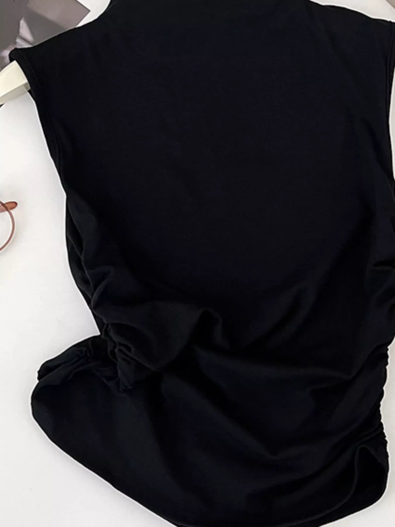 Ruched Mock Neck Tank