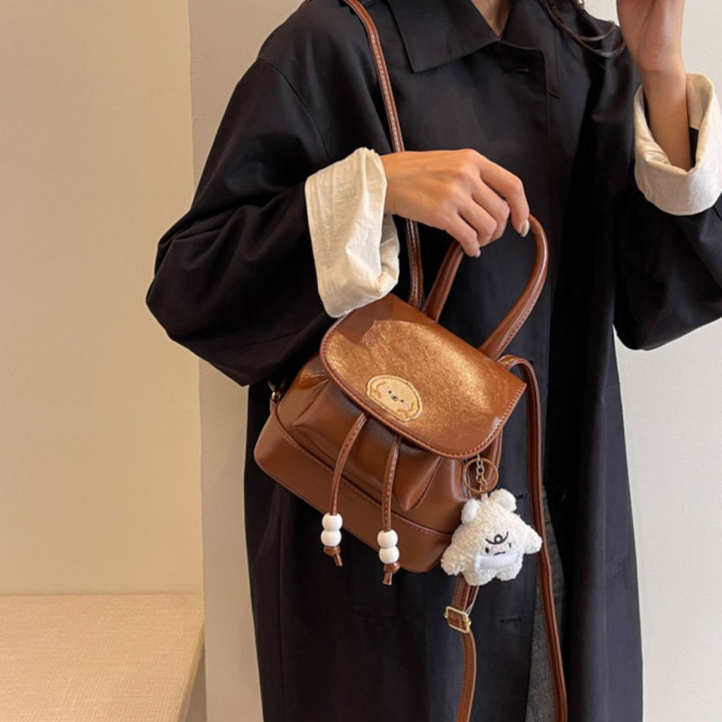 Puppy Patch Leather Backpack Bag