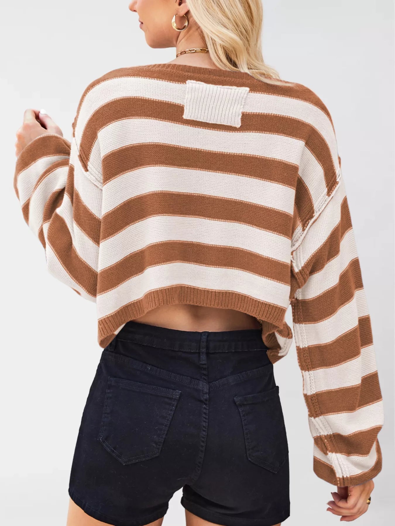 Striped Dropped Shoulder Sweater