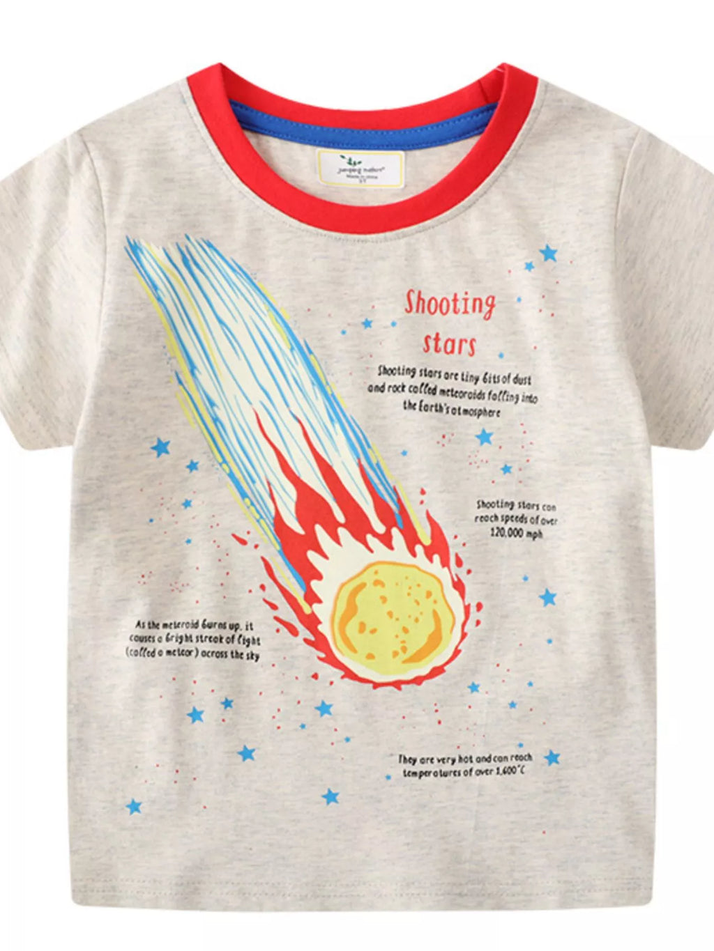 Children's Glow In The Dark Shooting Star Graphic Crew Neck T-Shirt
