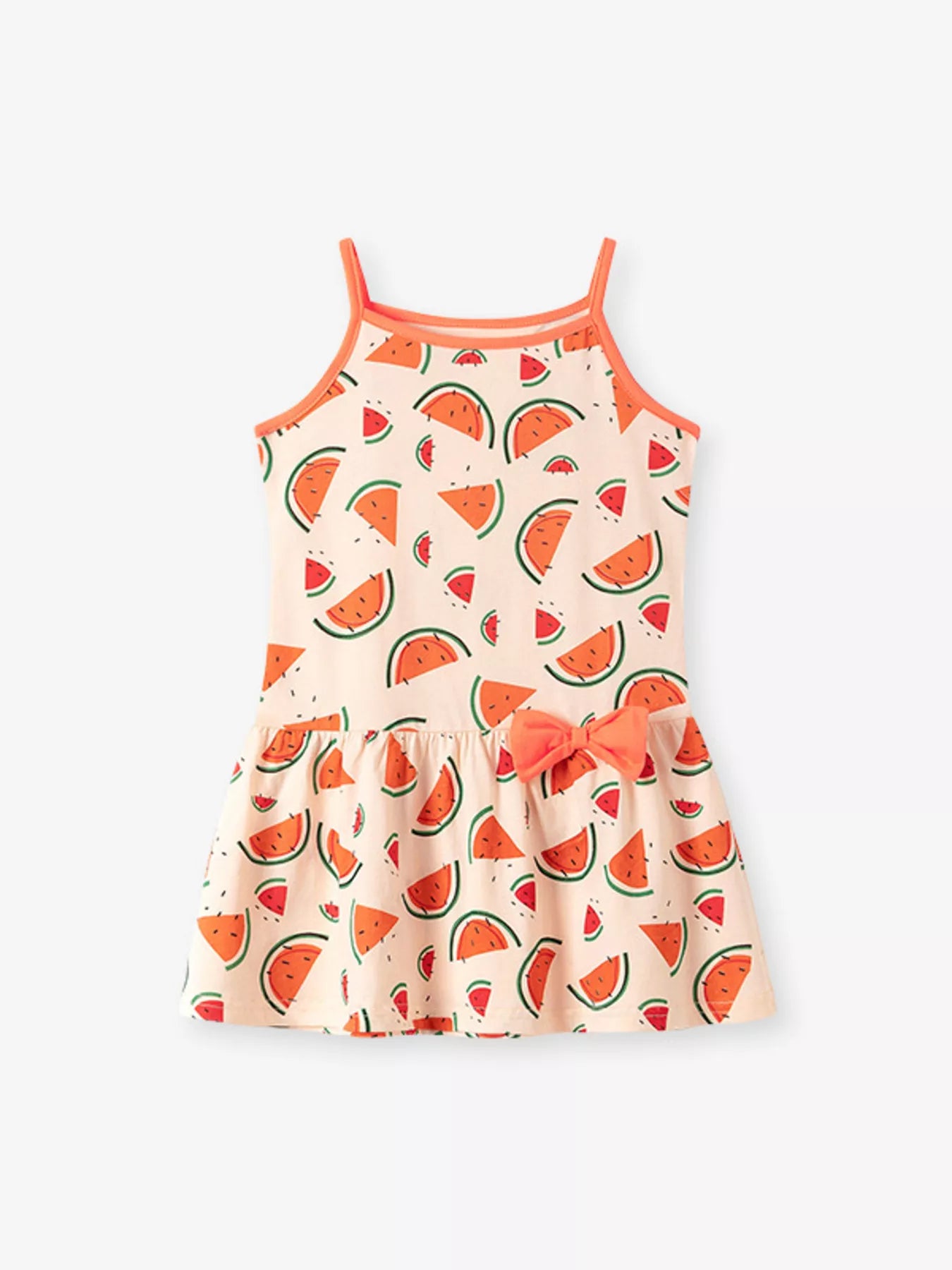 Children's Bow Printed Sleeveless Casual Dress