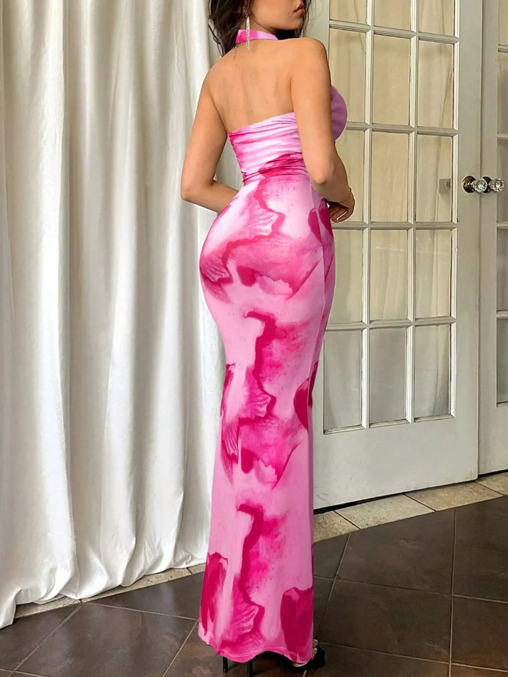 Tie-Dye Halter Top and Mermaid Skirt Set