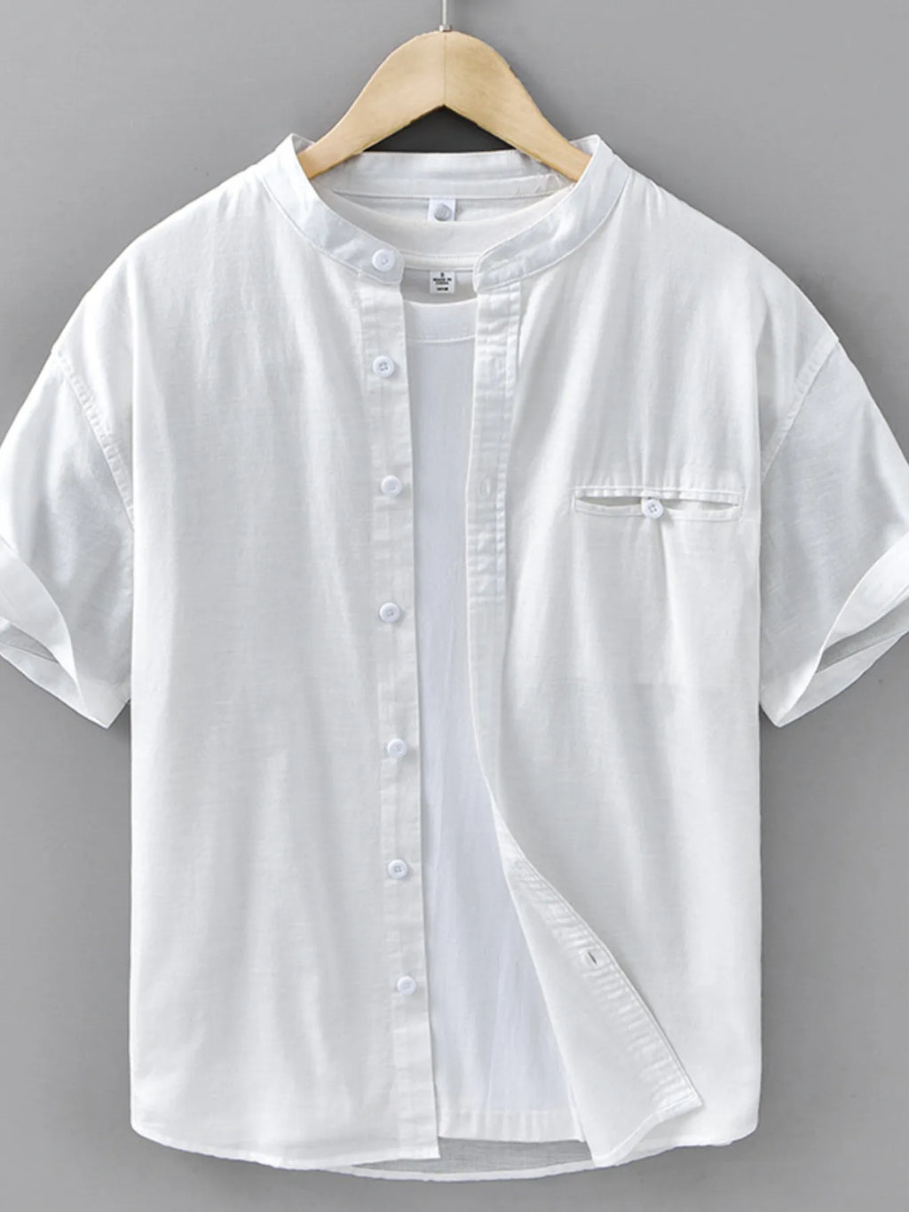 Men's Plus Size Casual Short Sleeve Button-Up Shirt