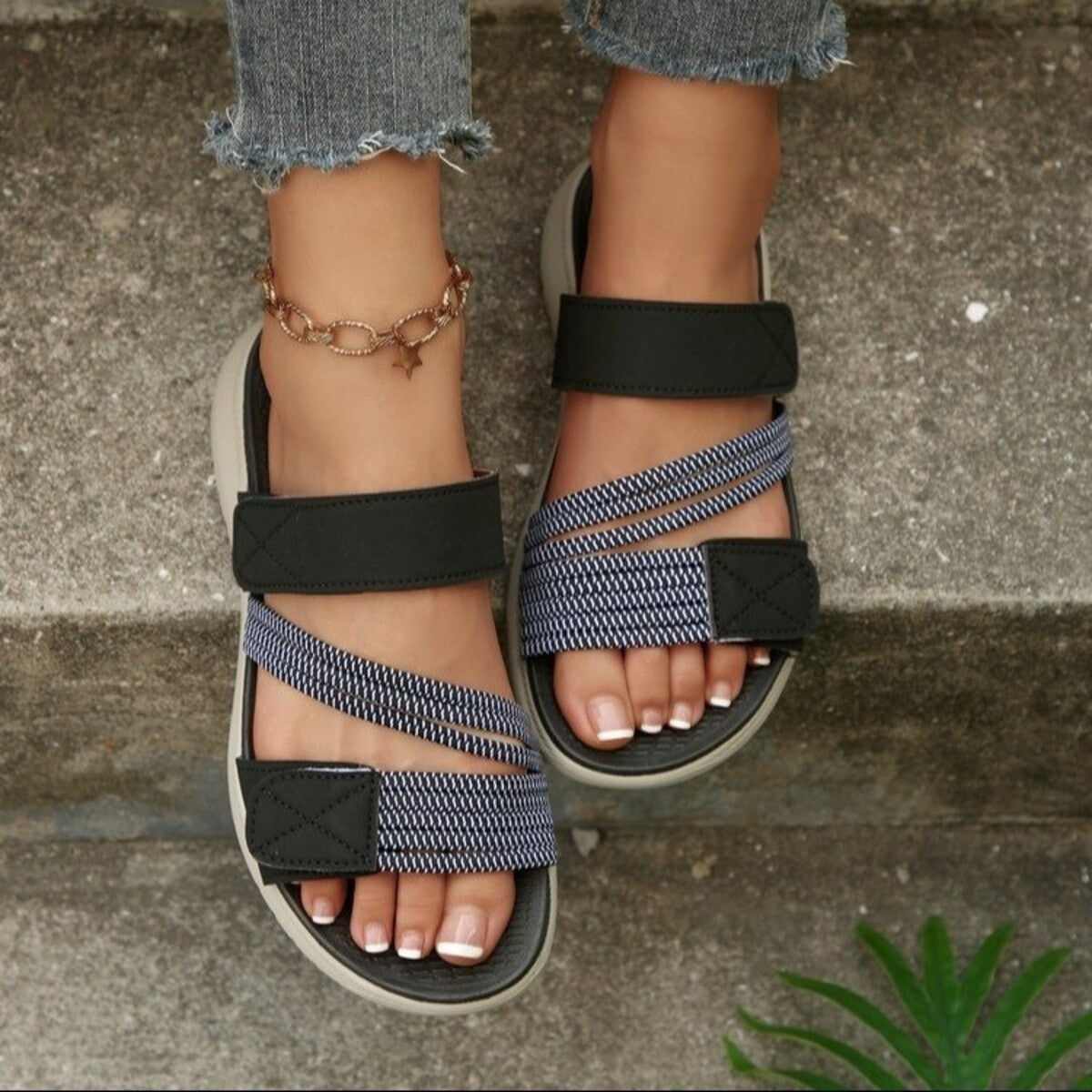 Open Toe Adjustable Strap Sandals