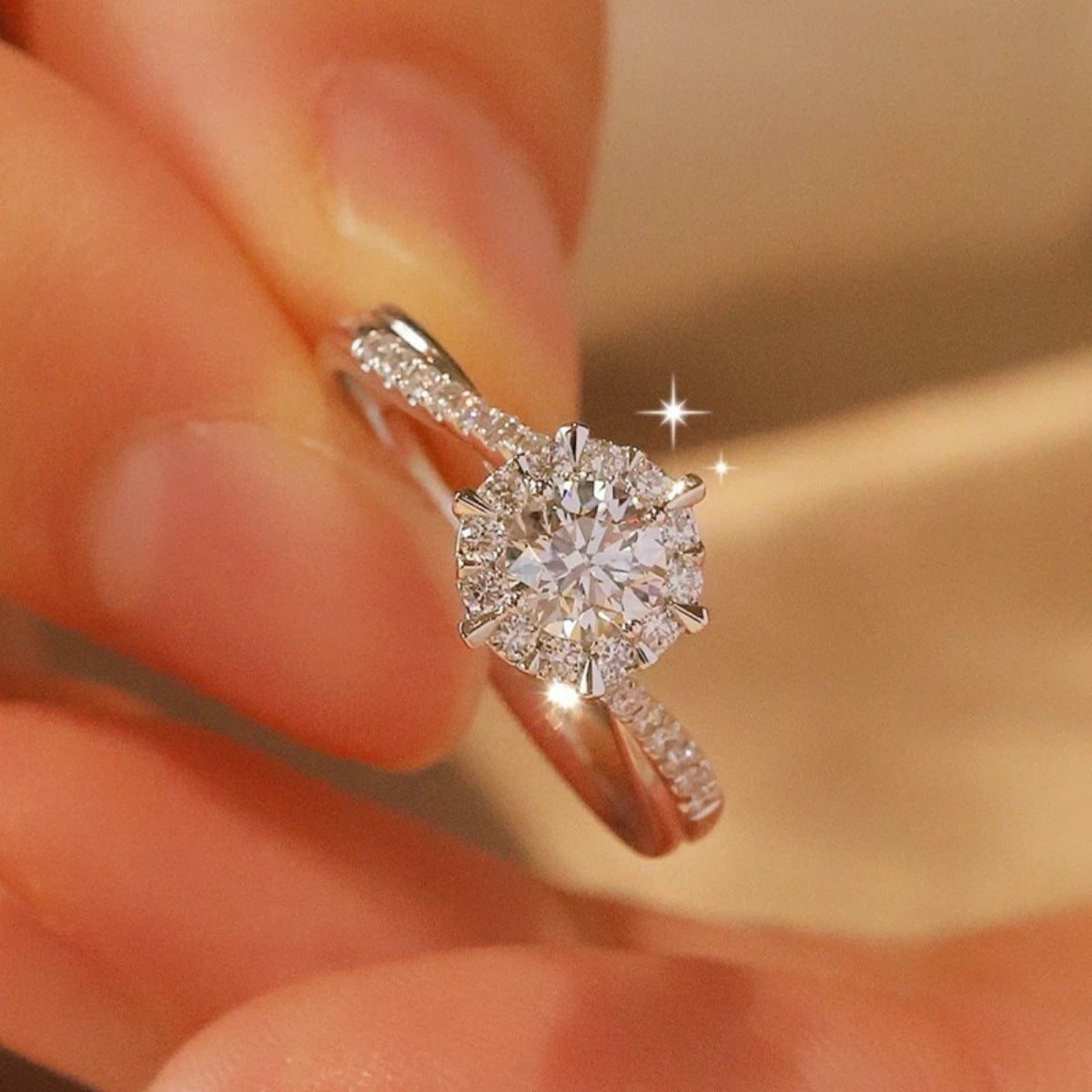 1 Carat Moissanite 925 Sterling Silver Ring
