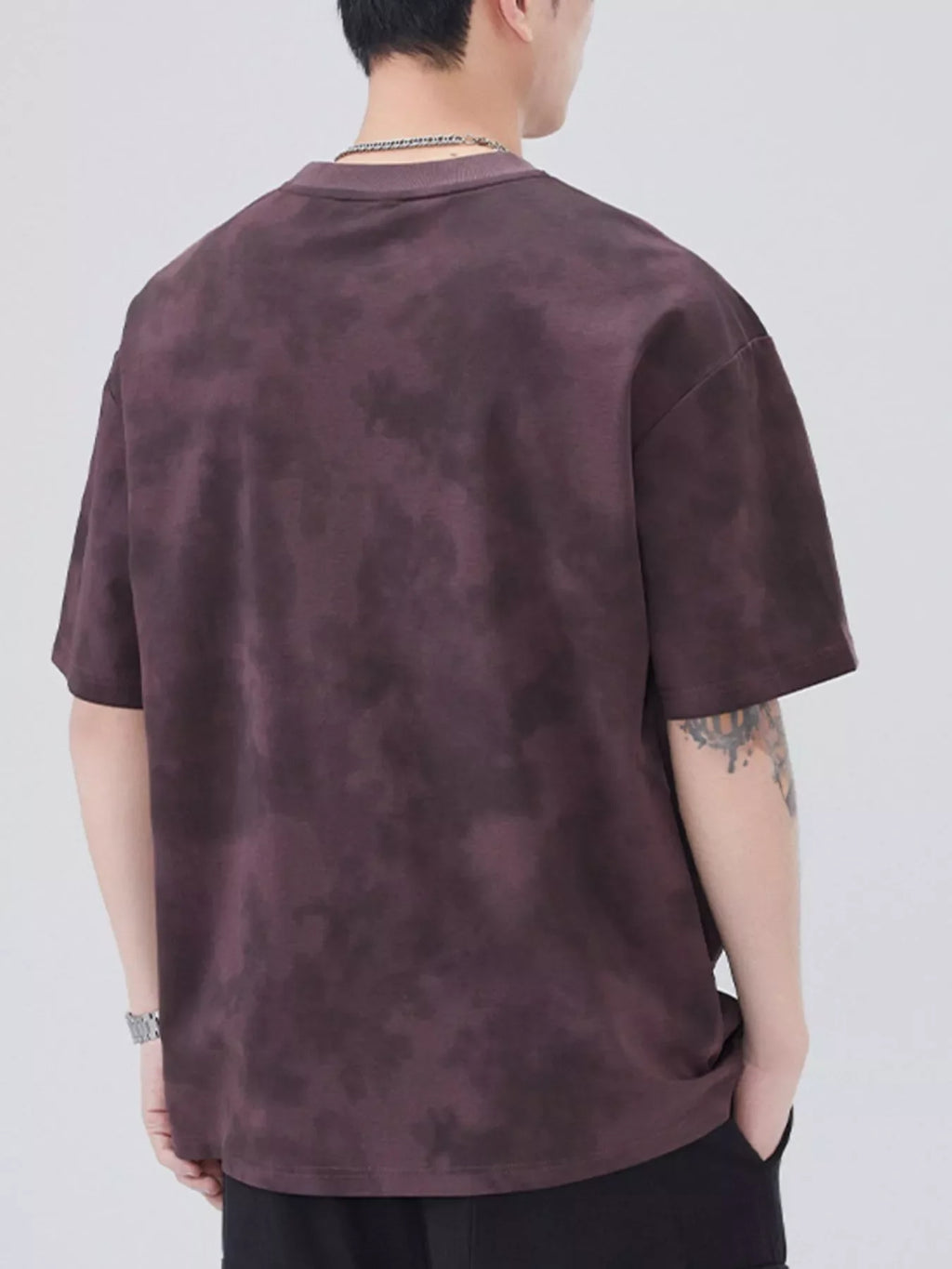 Men's Plus Size Letter Round Neck Short Sleeve T-Shirt