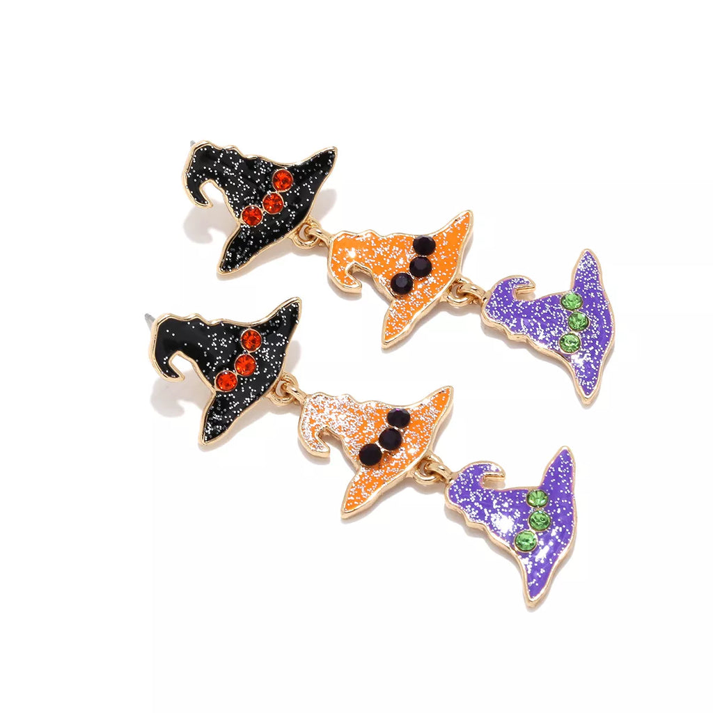 Halloween Witch Hat Drop Earrings