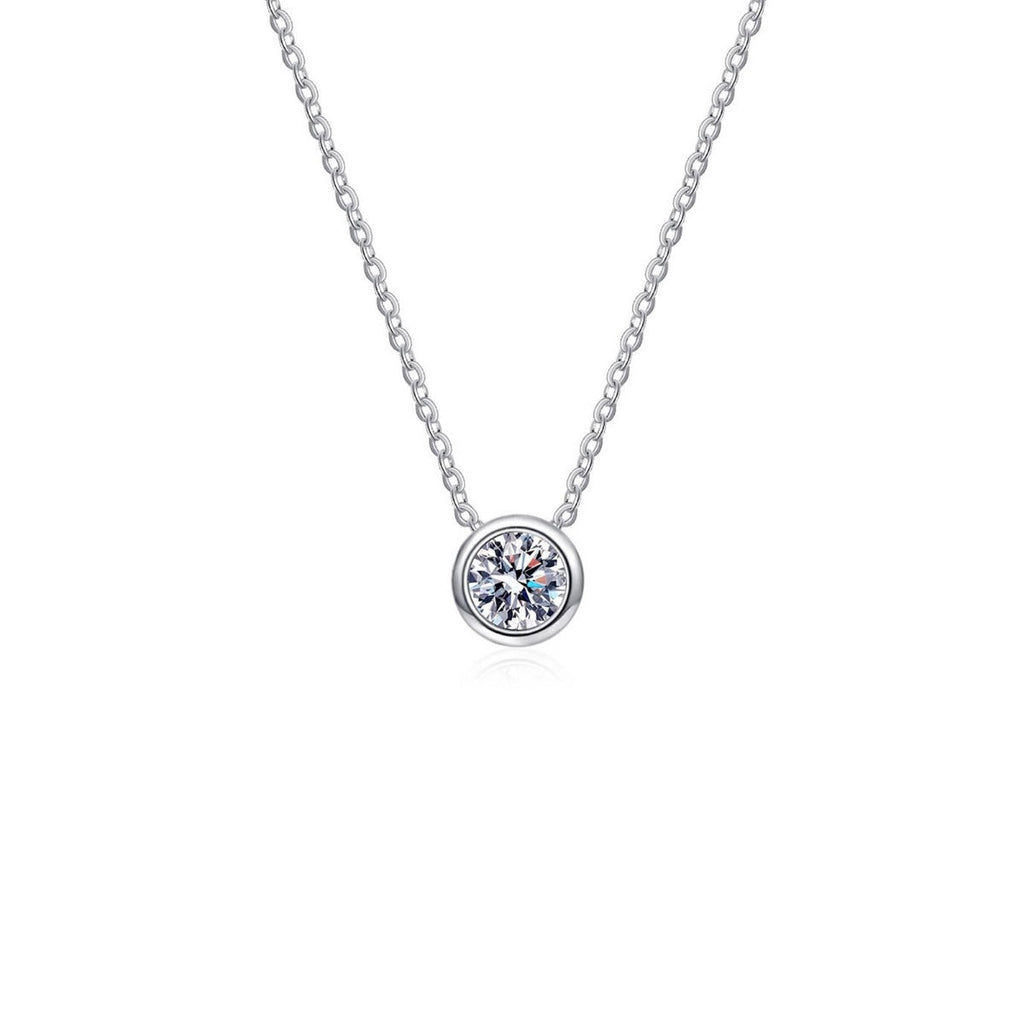 1 Carat Moissanite 925 Sterling Silver Pendant Necklace