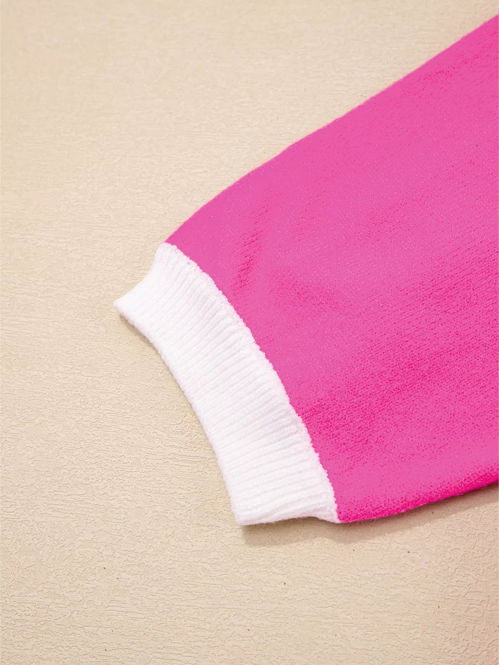XOXO Valentines Contrast Trim Crew Neck Short Sleeve Sweater
