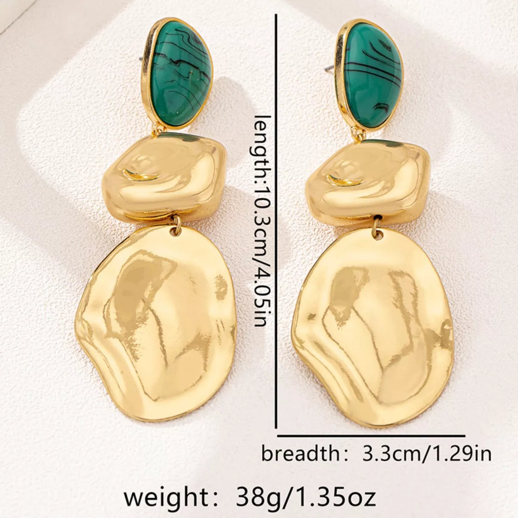 18K Gold-Plated Alloy Drop Earrings