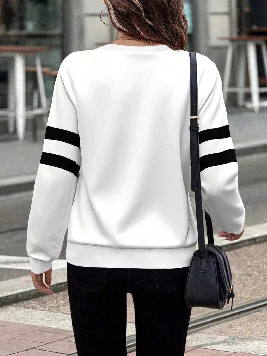 Striped Quarter Zip Long Sleeve Top