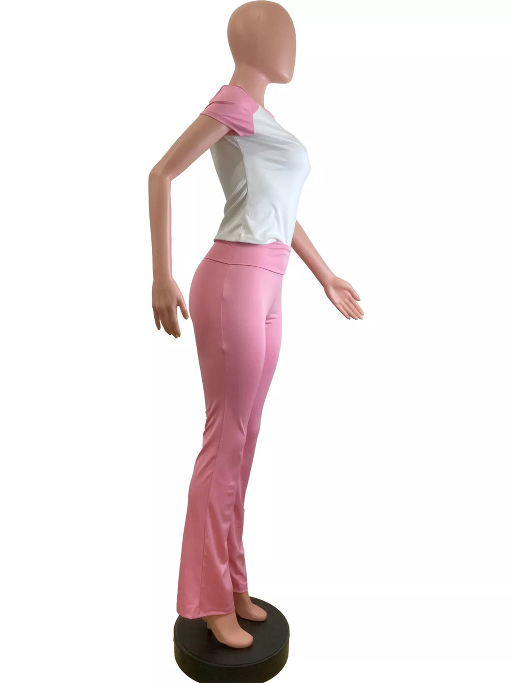 Contrast Short Sleeve Tee and Pants Set