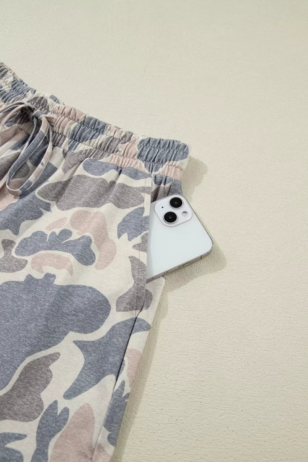 Casual Camo Print T-Shirt & Shorts Set
