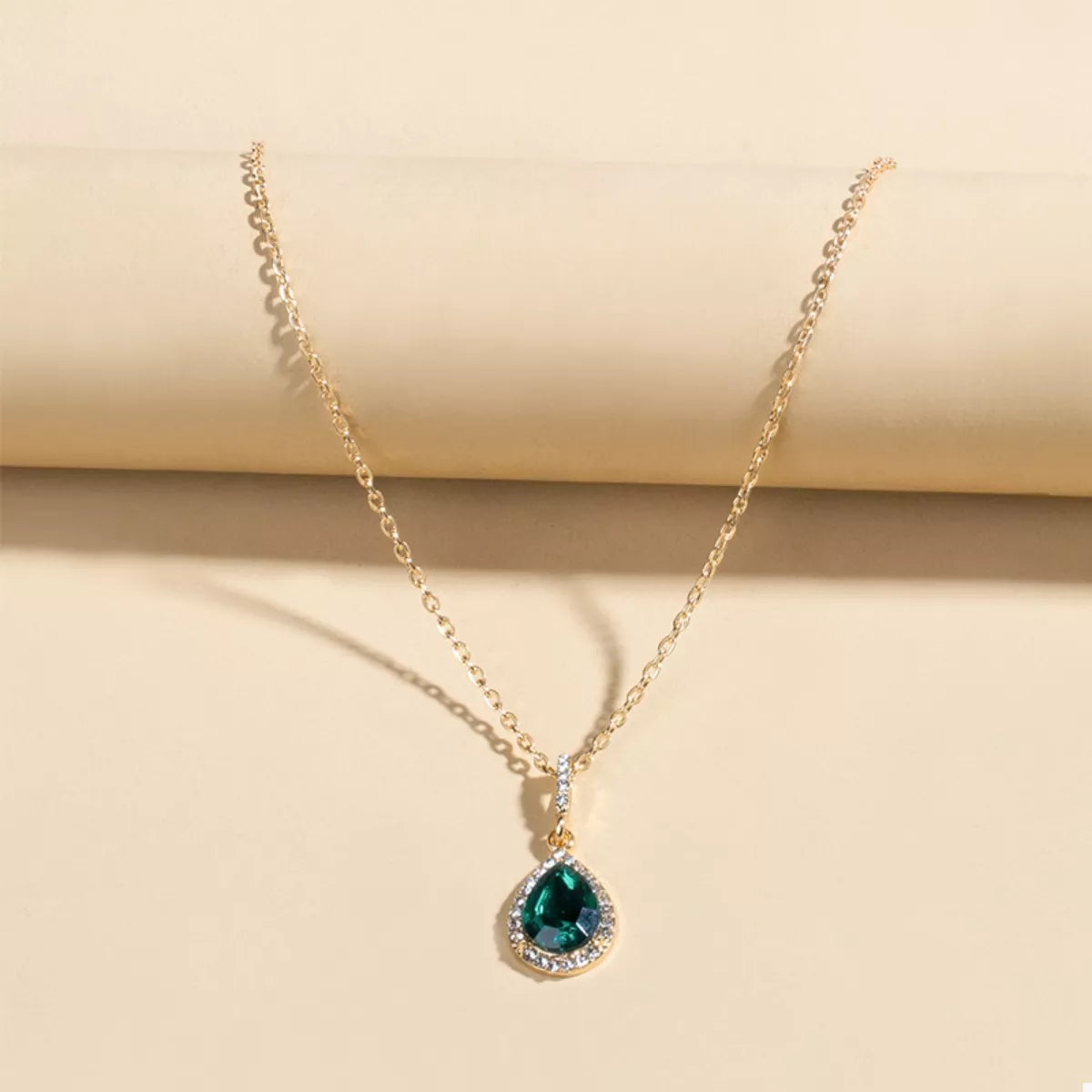 18K Gold-Plated Teardrop Pendant Necklace