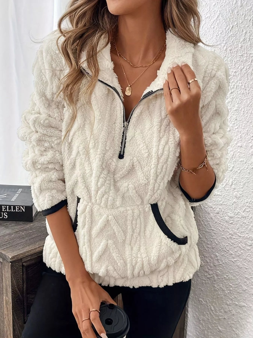 Cozy Sherpa Half Zip Sweatshirt