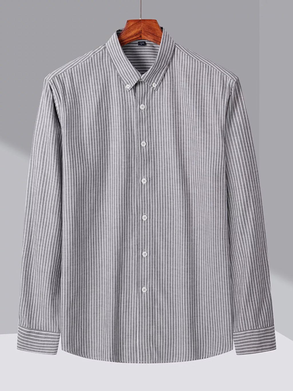 Men's Full Size Casual Striped Button-Down Shirt Plus Size