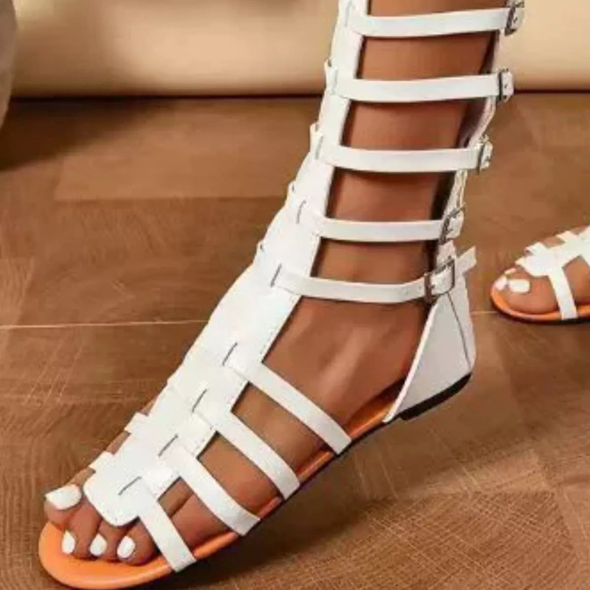Gladiator Style Buckled Open Toe Sandals