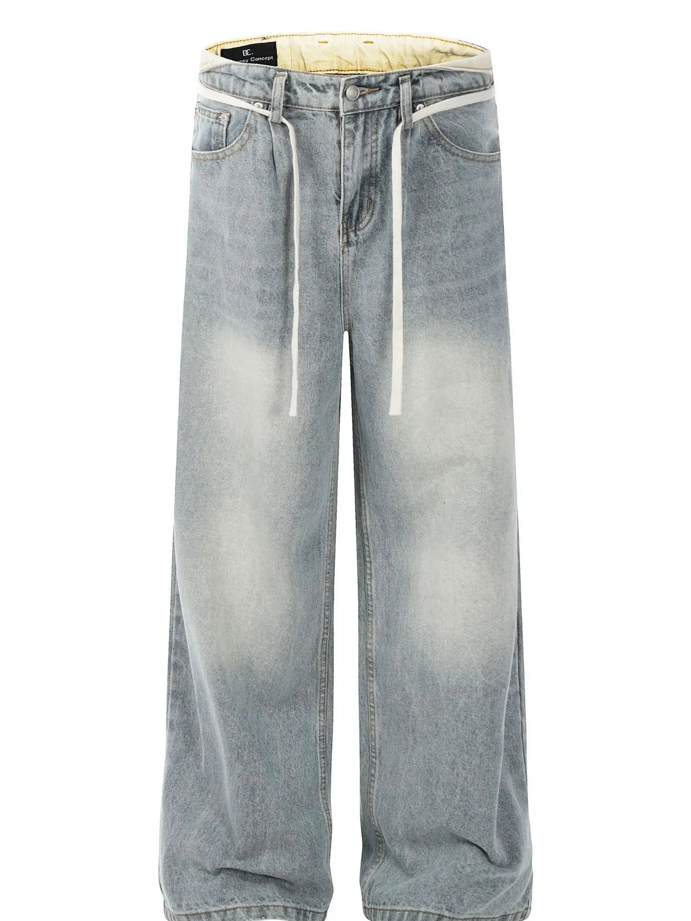 Men's Washed Wide-Leg Jeans