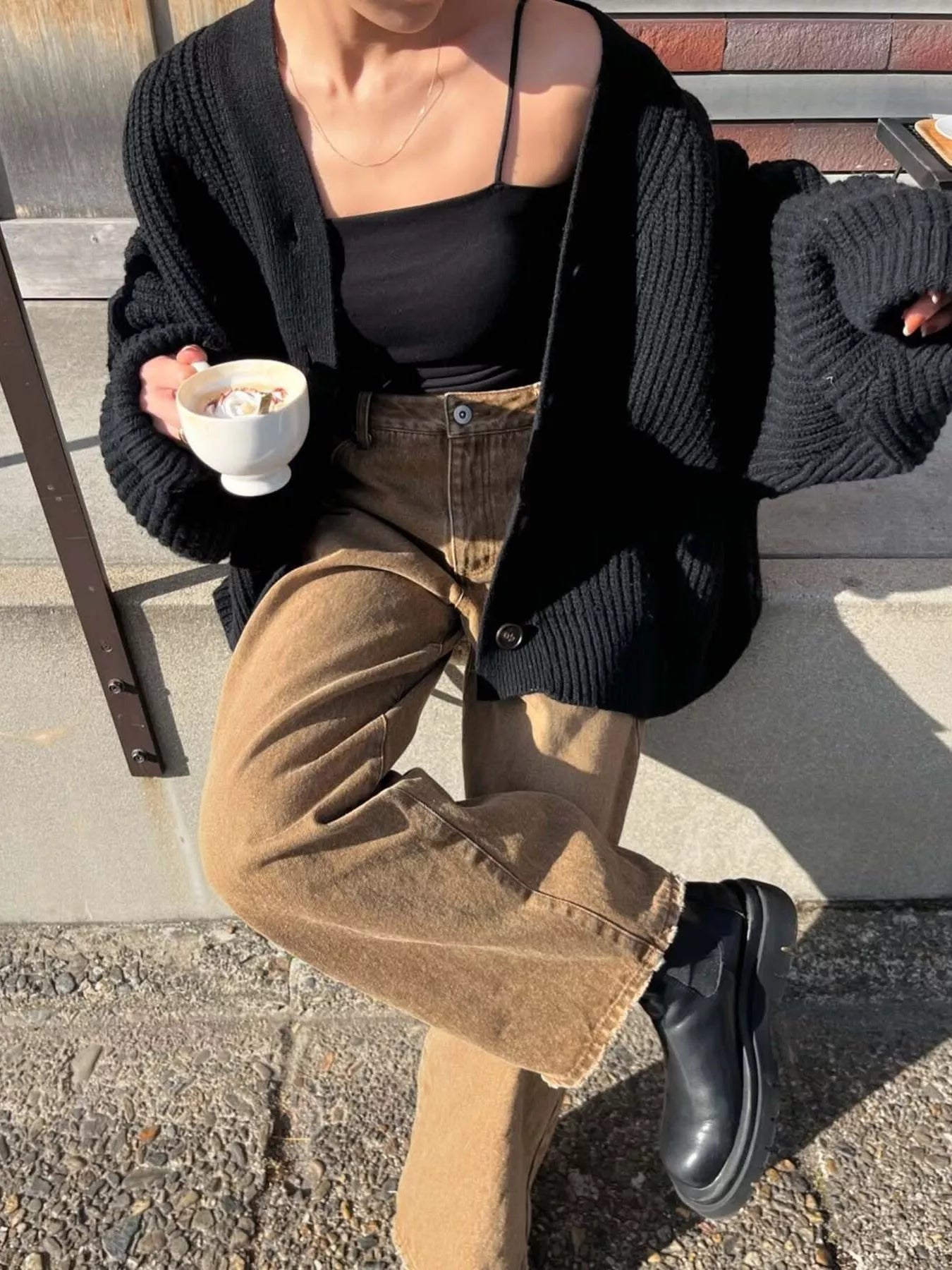 Oversized Knit Button-Down Cardigan
