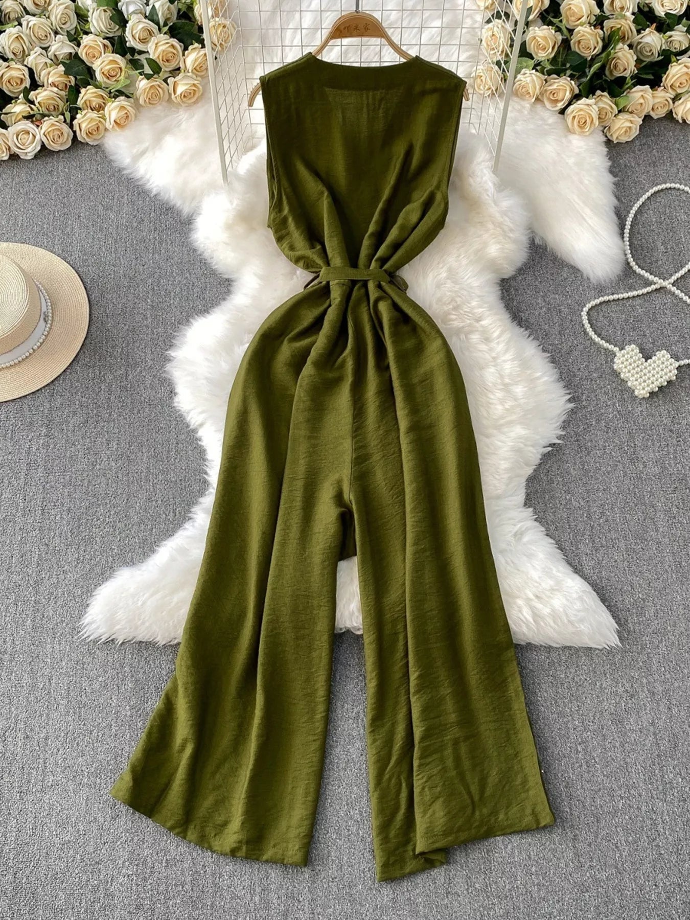 Sleeveless Wide Leg Jumpsuit