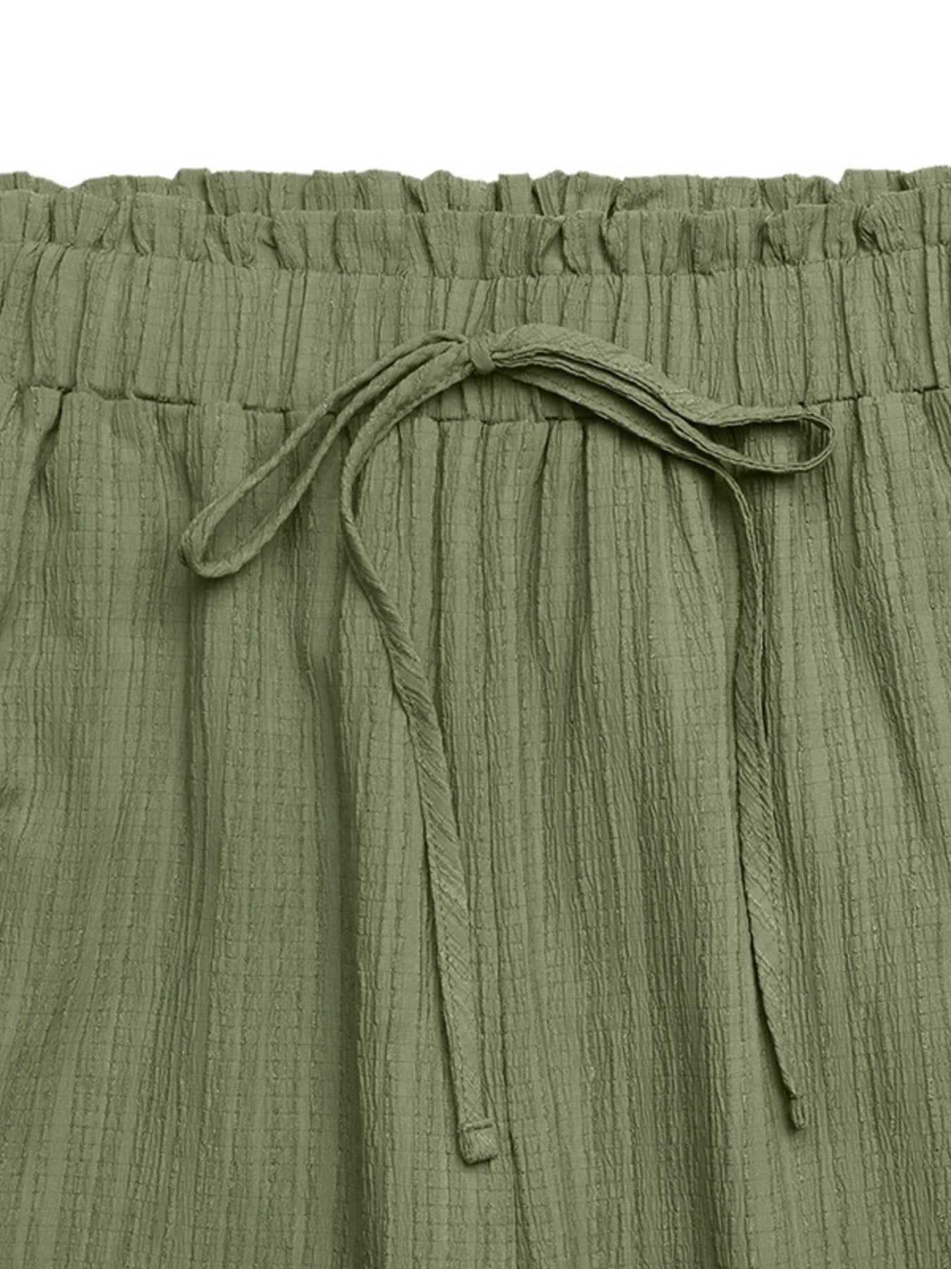 Wide Leg Drawstring Waist Pants