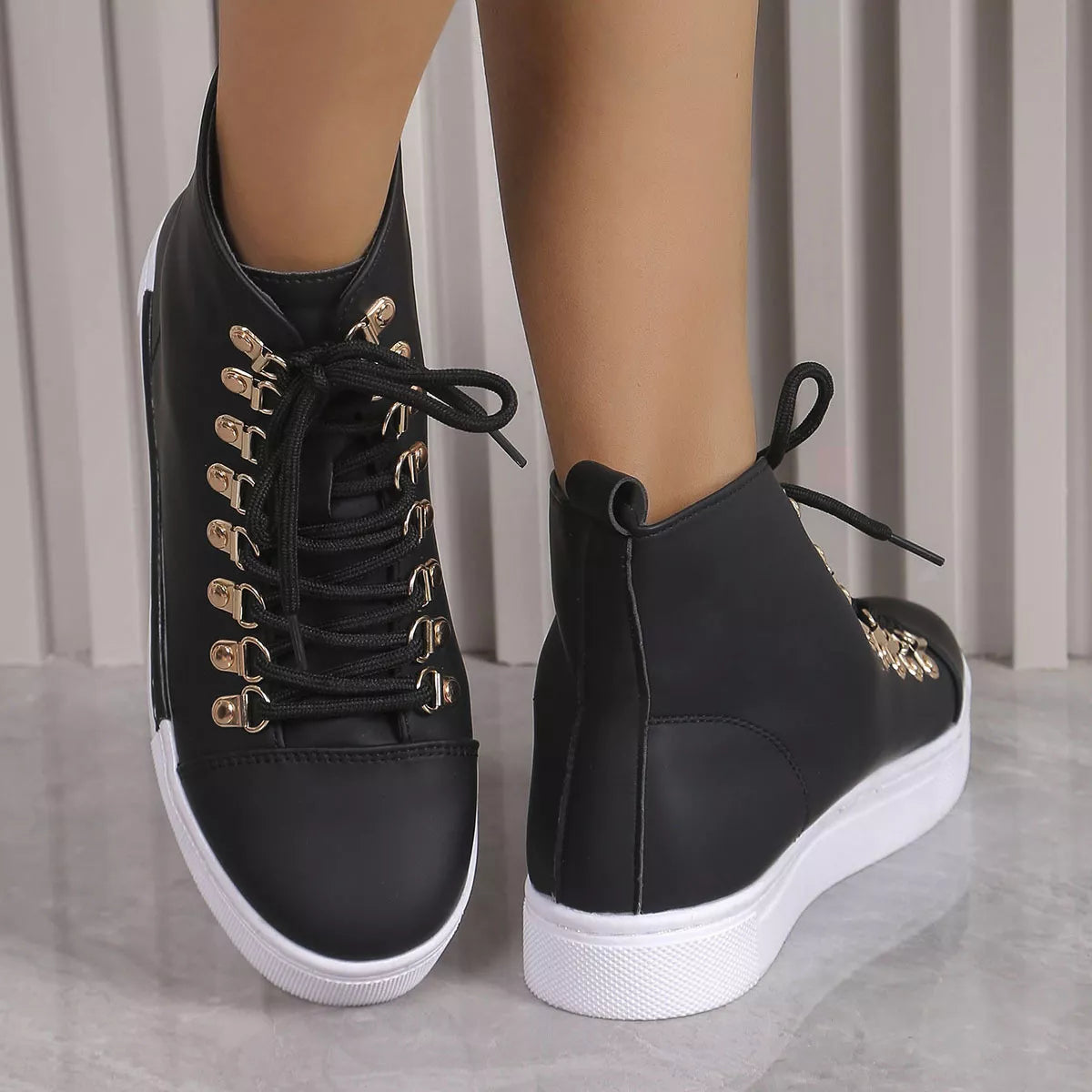 Lace-Up Platform Sneakers