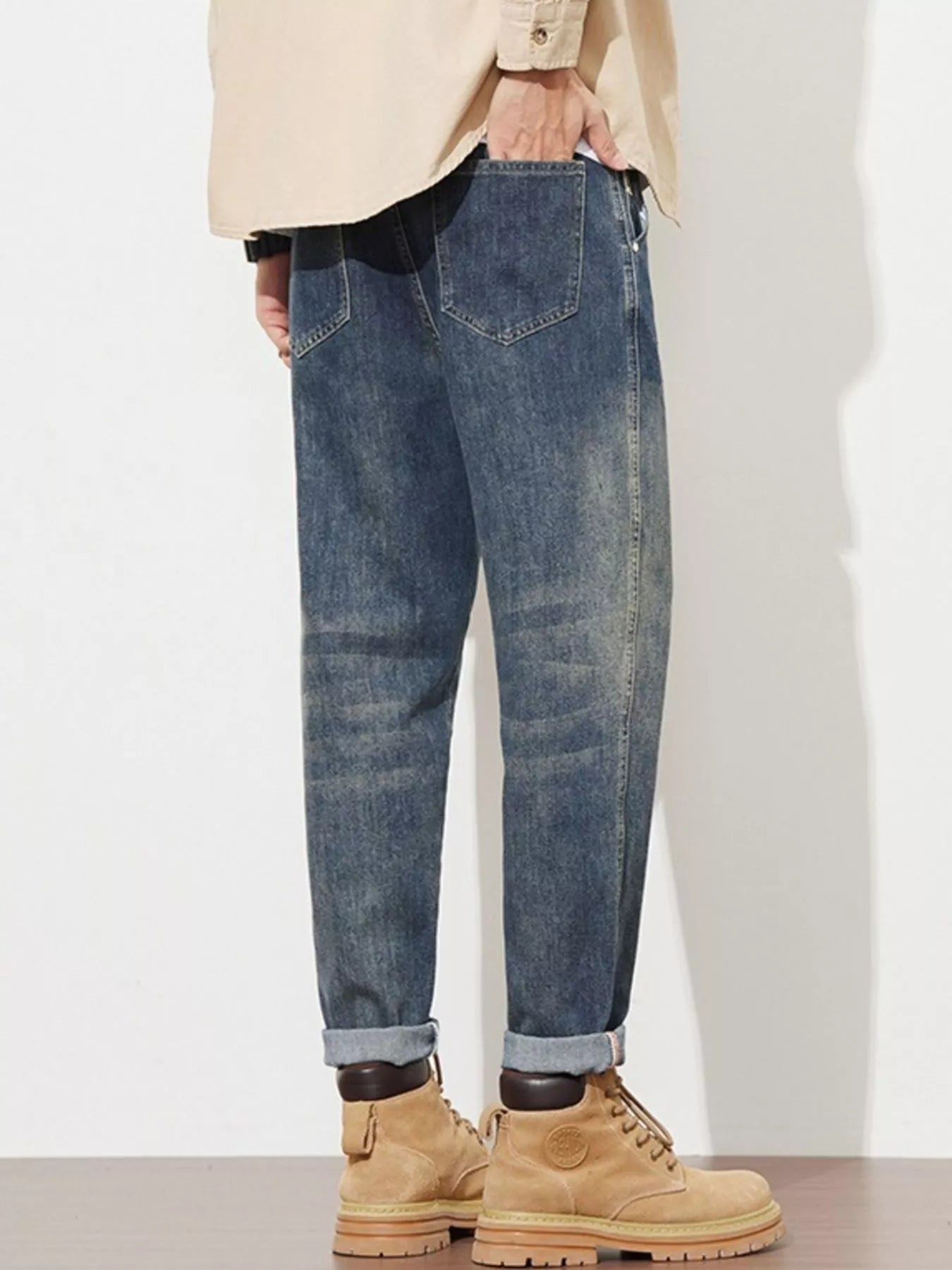 Men's Washed Loose Fit Jeans