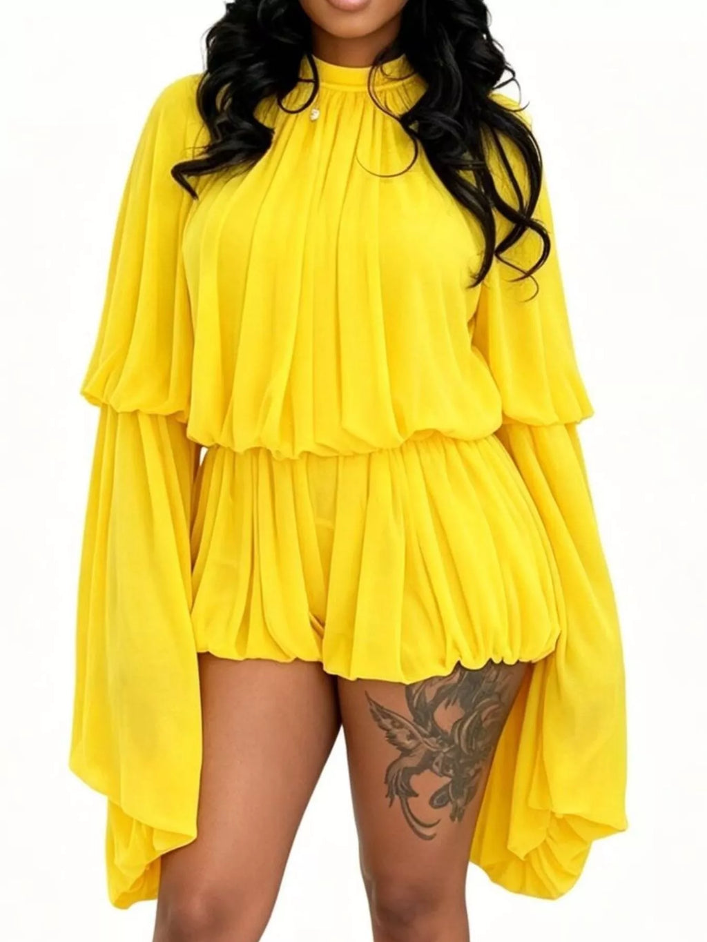 Pleated Long Sleeve Top and Skirt Set