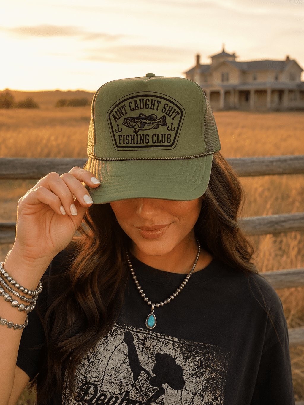 Aint Caught Shit Fishing Club Trucker Hat