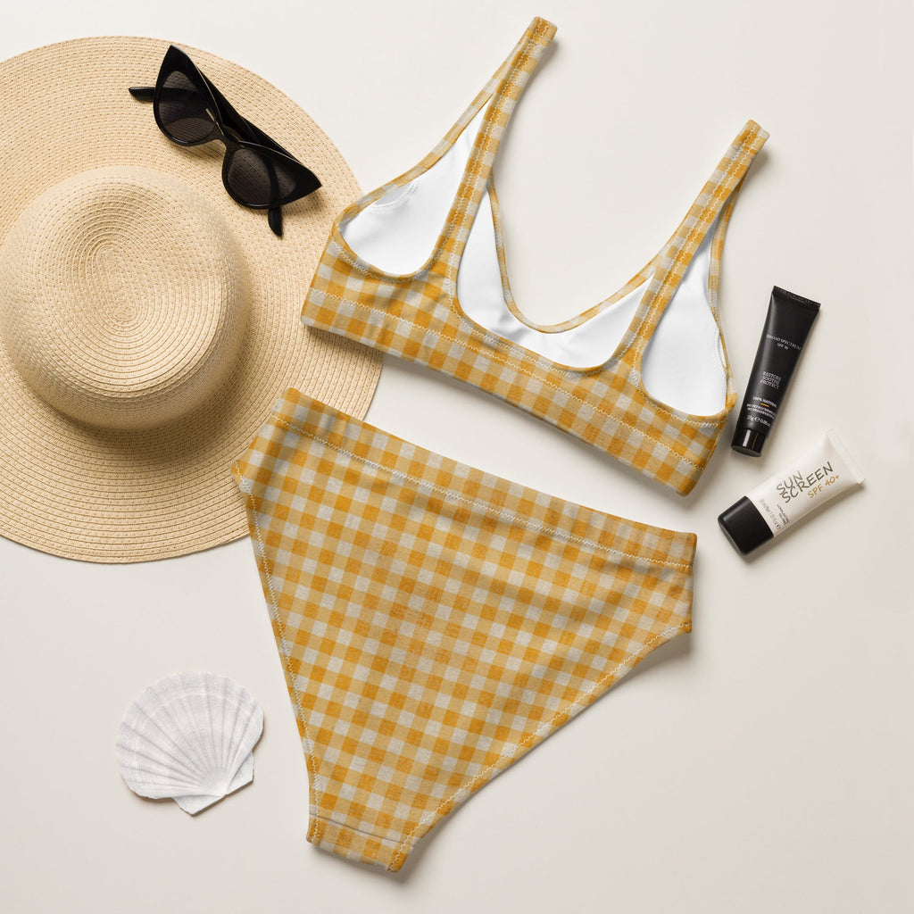 Ready to Ship Yeehaw Yellow Gingham Checkered  Bikini Size SMALL