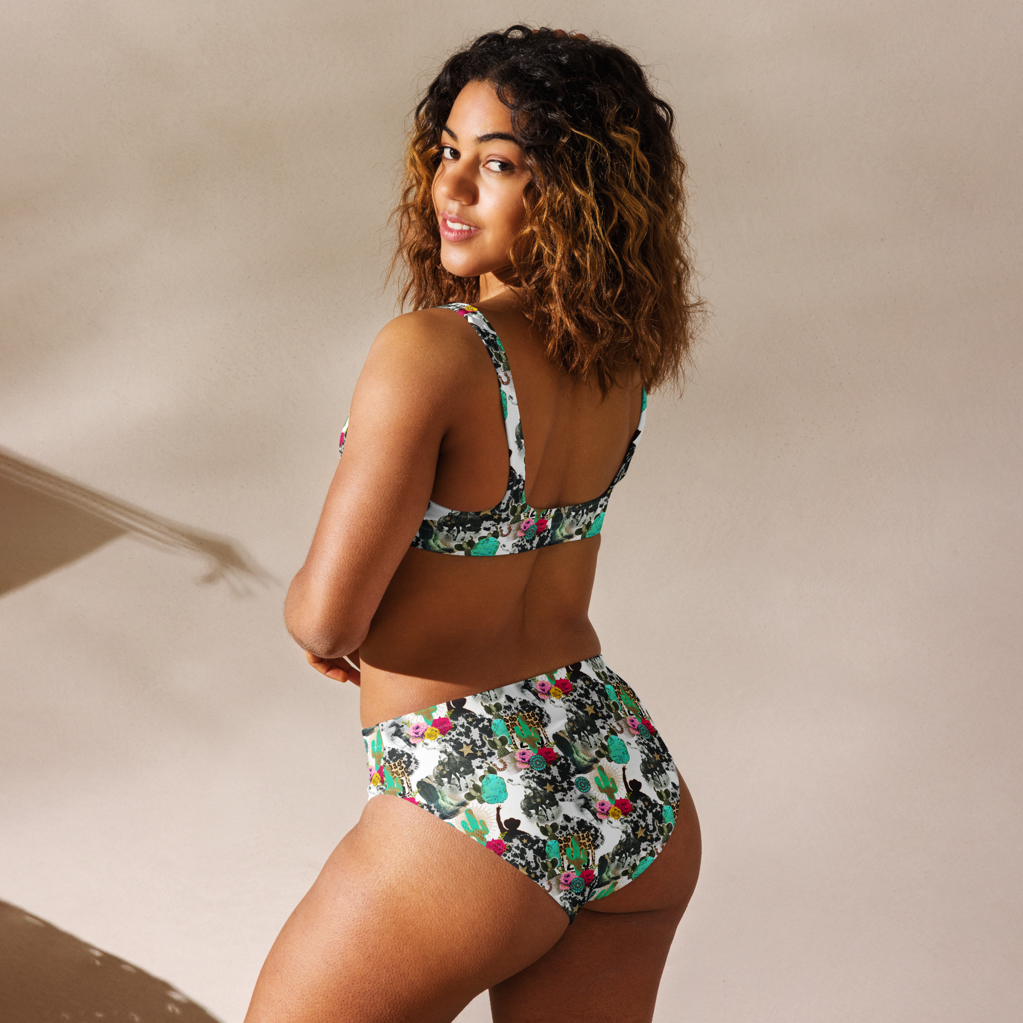 Baha Ranch Yeehaw Funky Cowgirl Collage Bikini