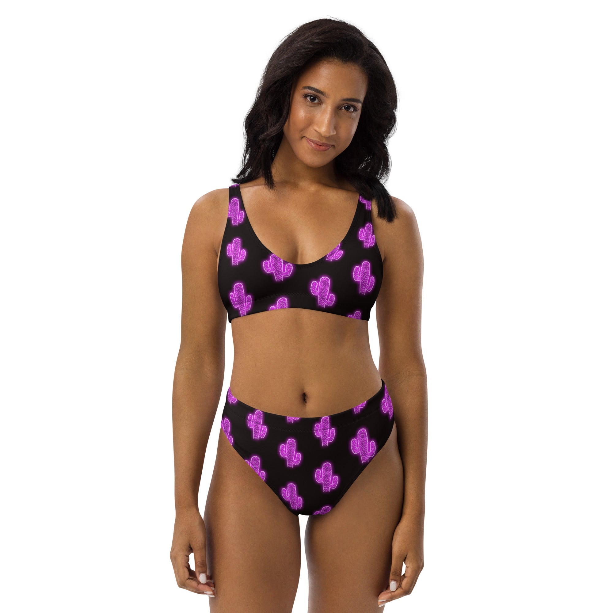 Baha Ranch Yeehaw Purple Neon Cactus Bikini