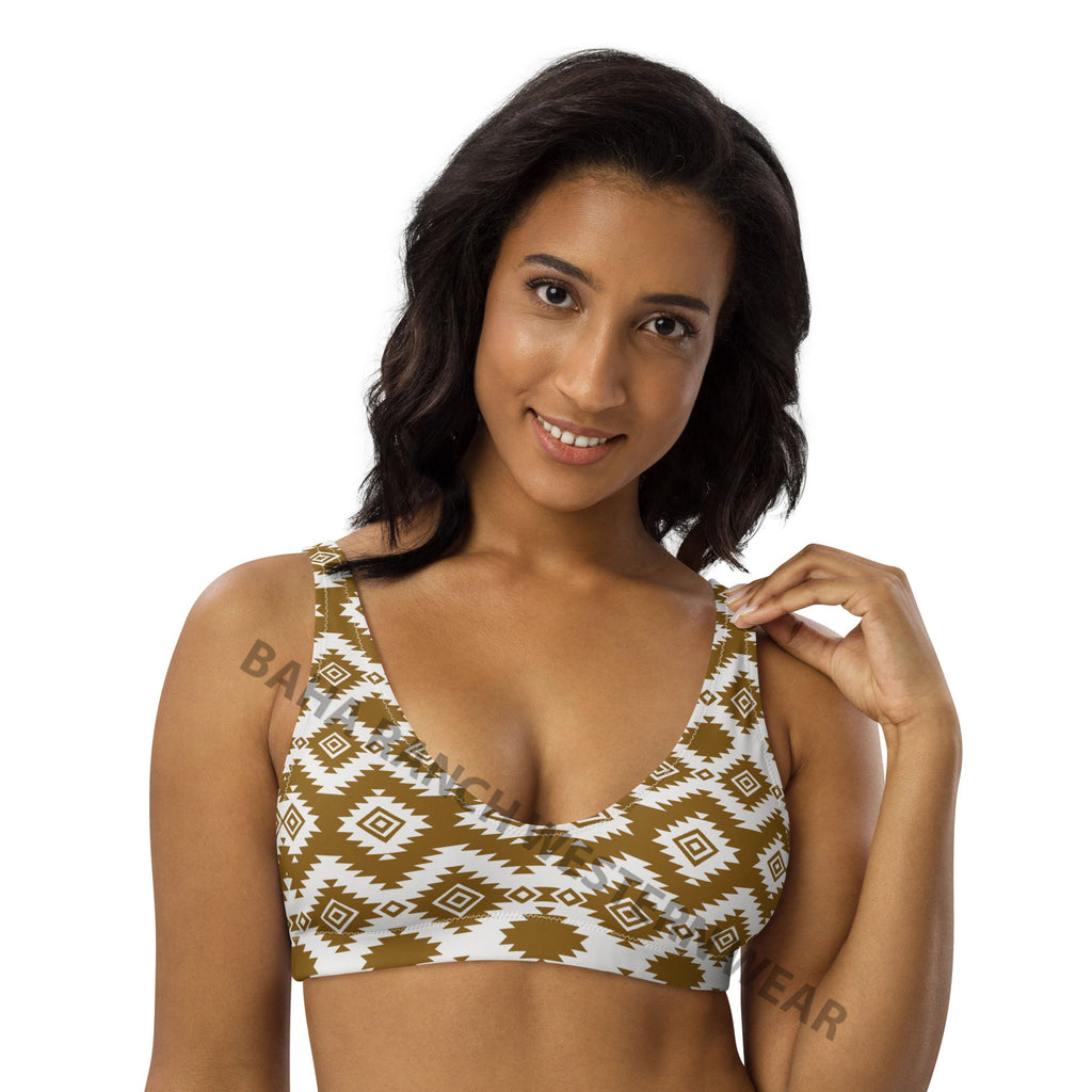 Baha Ranch Yeehaw Brown Aztec Bikini Top