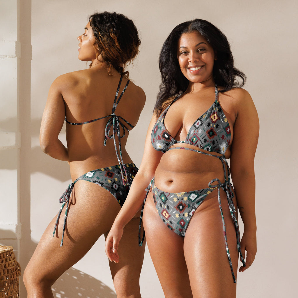 Baha Ranch Yeehaw Gray Aztec String Bikini