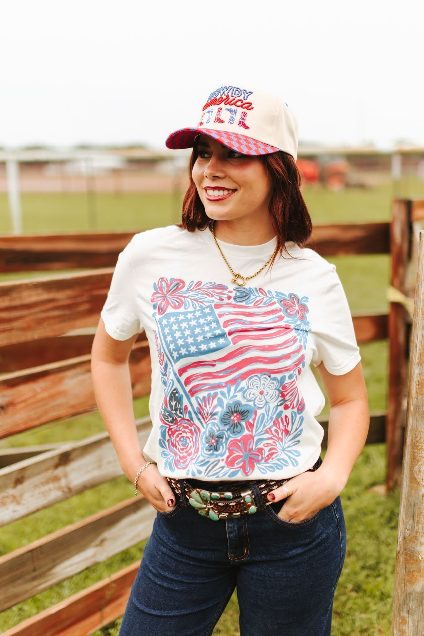 American Freedom Flowers Graphic Tee